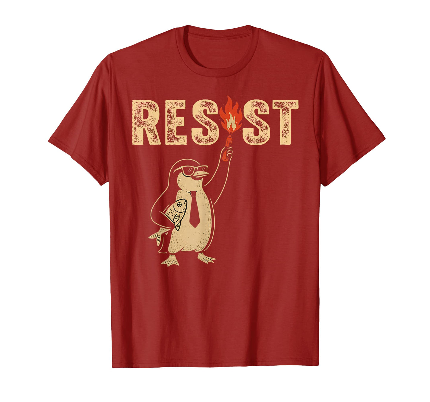 Funny Penguin Protest Against Tariffs Political Humor T-Shirt
