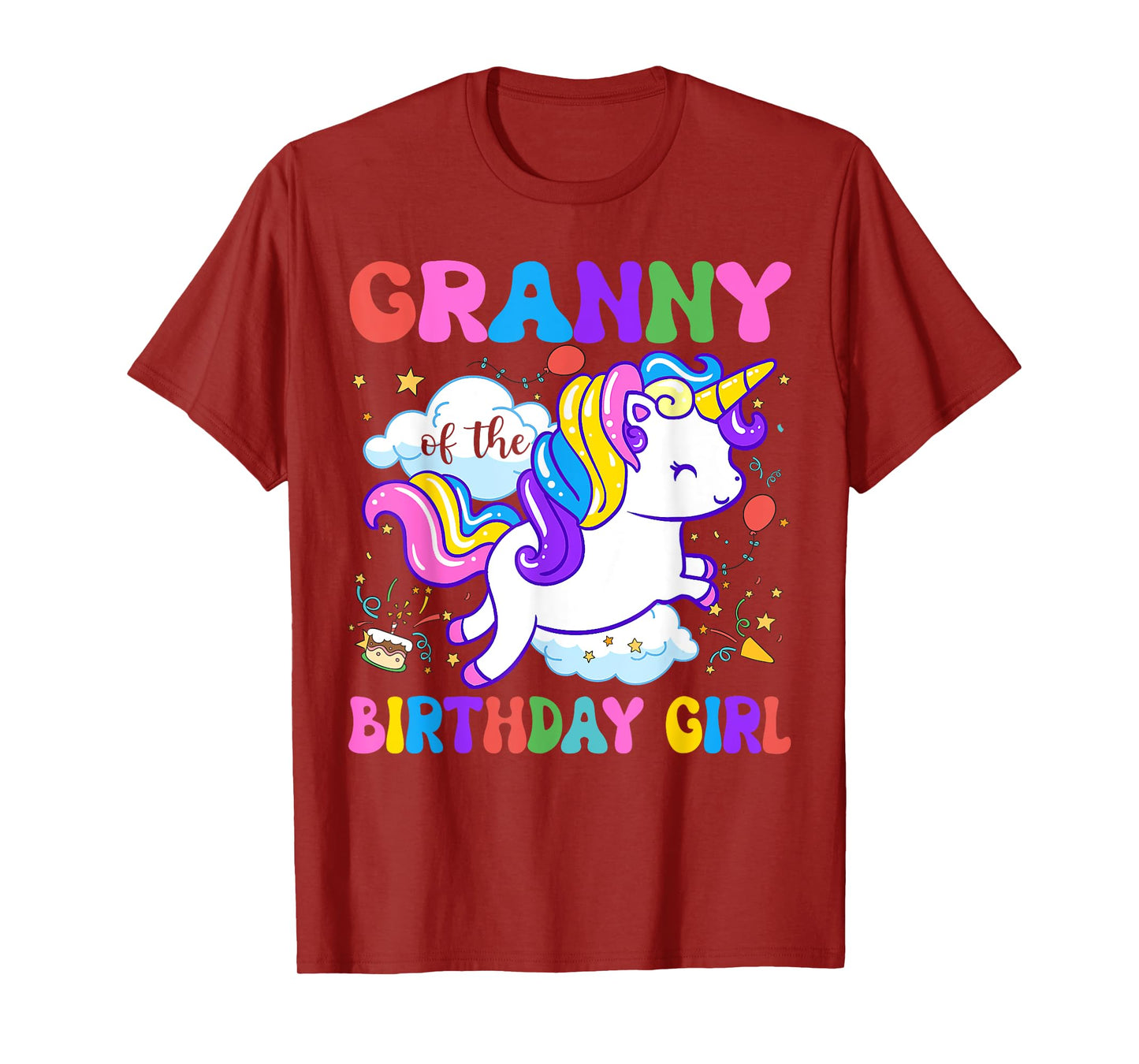 Granny of the Birthday Girl Groovy Unicorn Birthday Party T-Shirt