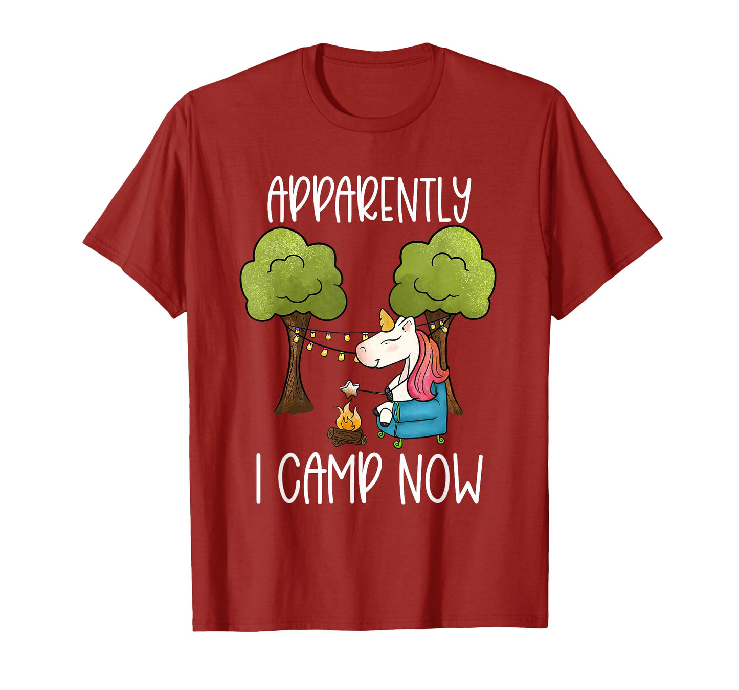 Childrens Glamping Gear Unicorn Camping Girls Campfire Smore T-Shirt