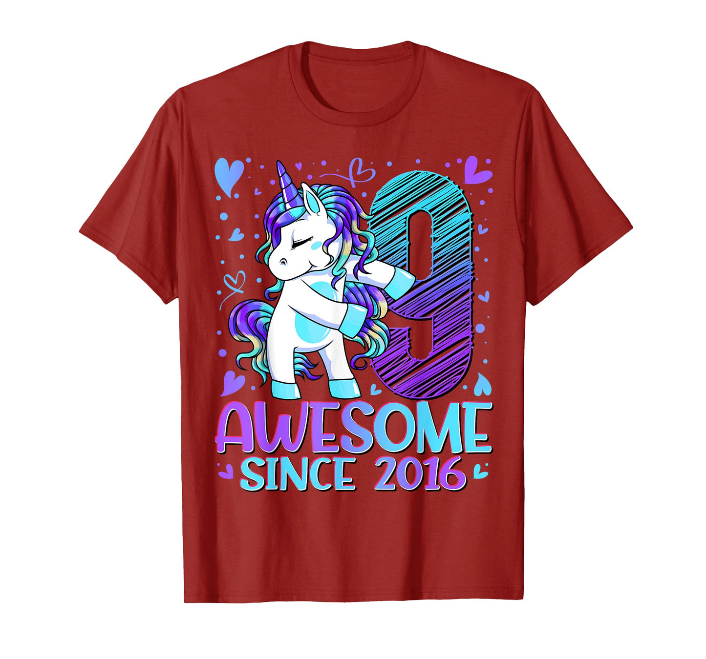9 Year Old Unicorn Gifts For Girls 9th Birthday Girl Party T-Shirt