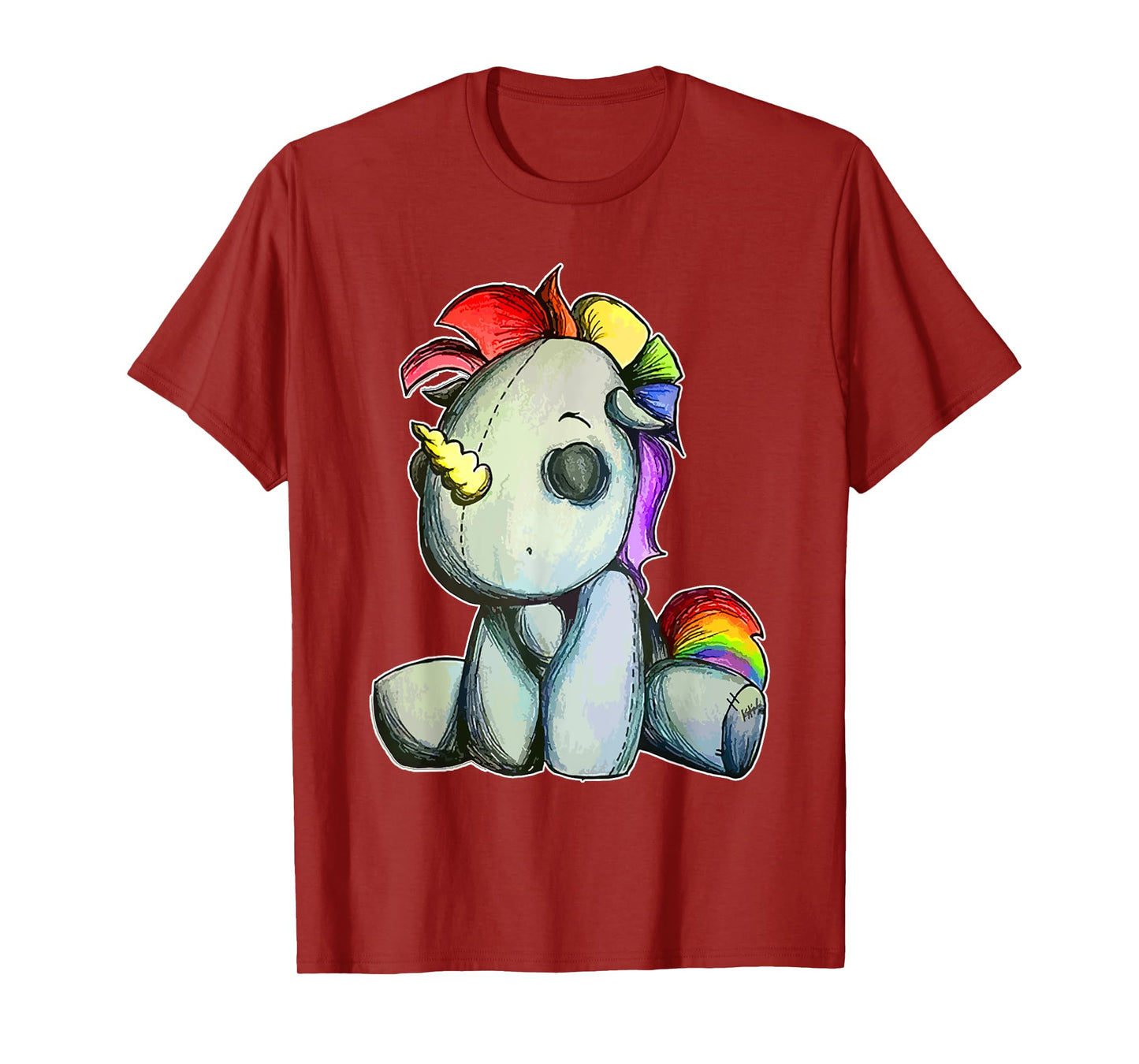 Funny Unicorn Pastel Goth Voodoo Doll Halloween Costume Day T-Shirt