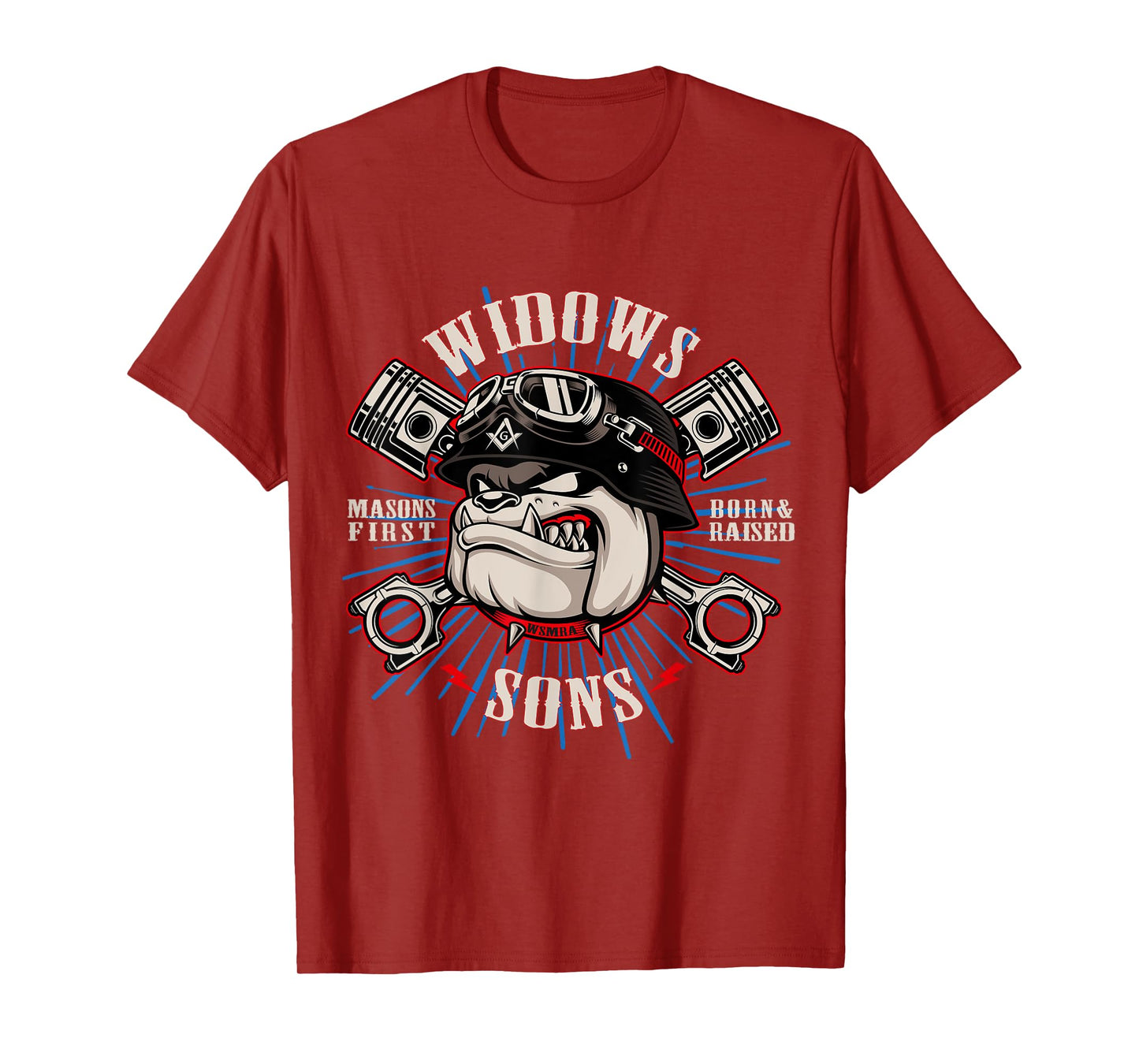 Bulldog Widows Sons Masonic Men Women T-Shirt