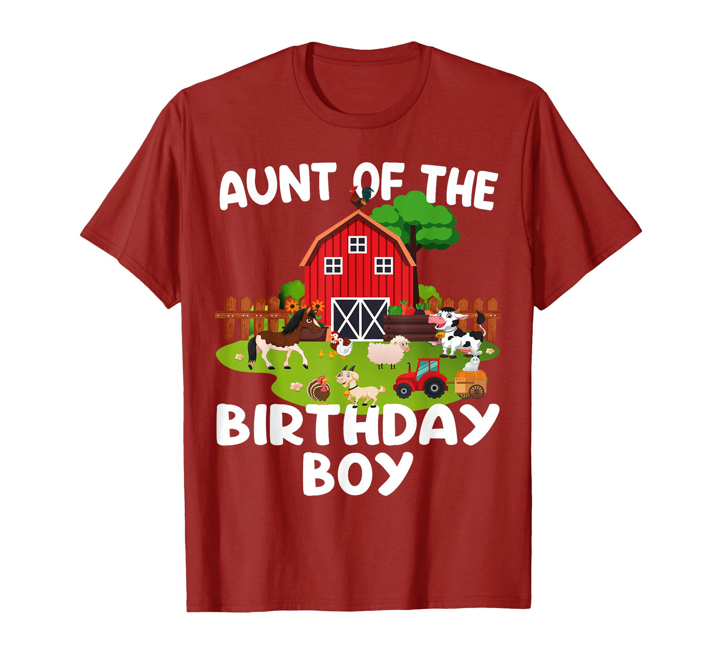 Barnyard Birthday Farm Animals Aunt Birthday Boy T-Shirt