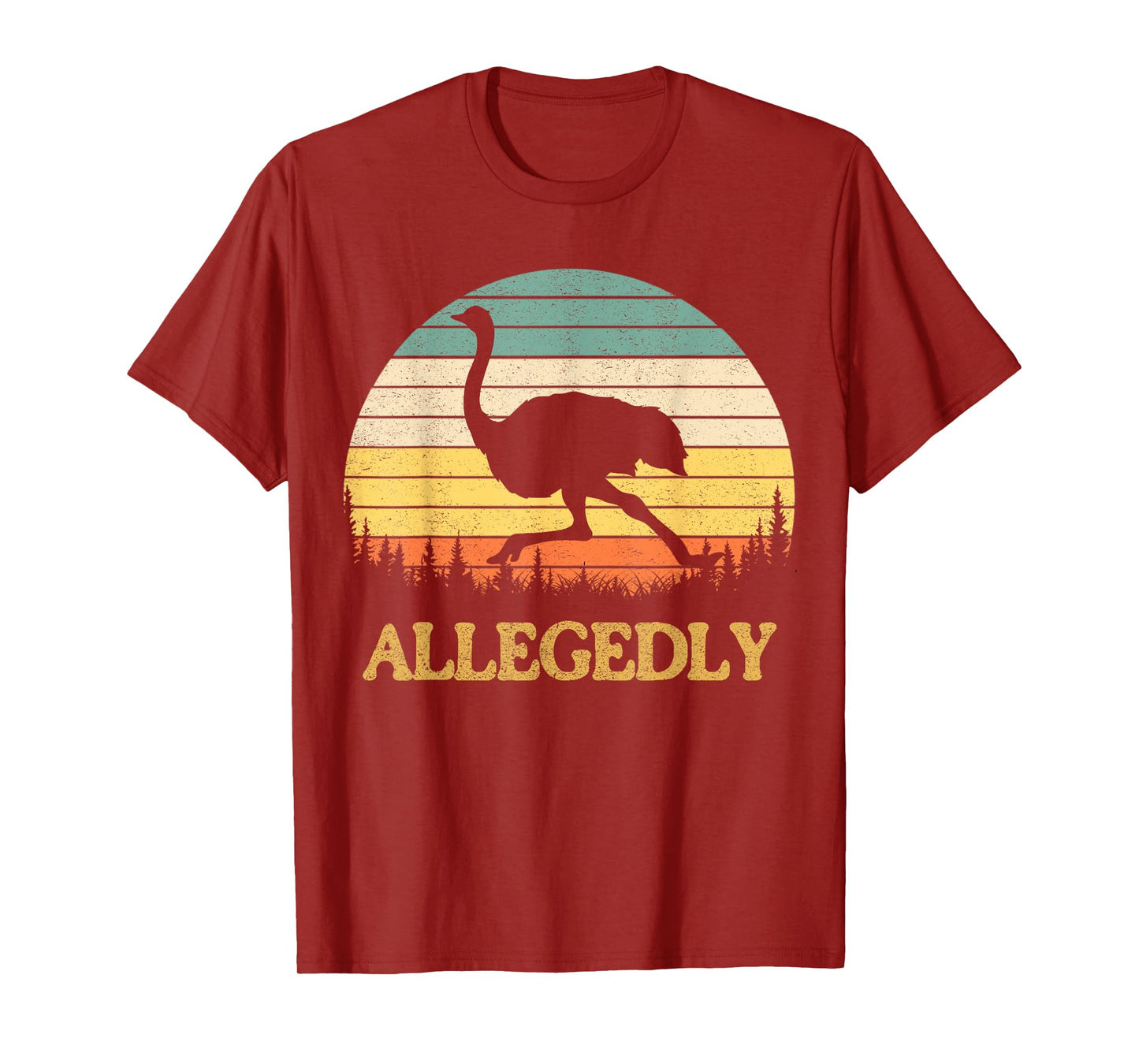 Allegedly Ostrich T-Shirt Retro Flightless Bird Lover Tee T-Shirt
