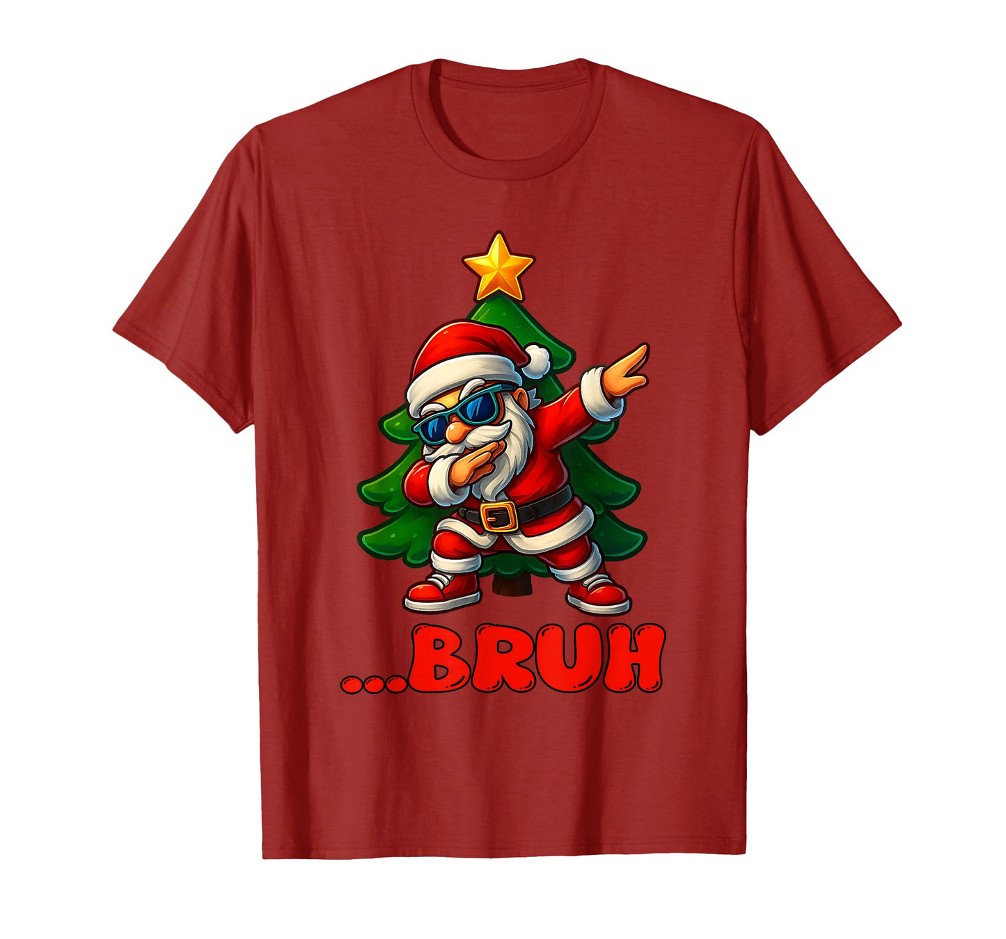 Bruh Dab Santa Claus Funny Kids Boys Mens Christmas T-Shirt