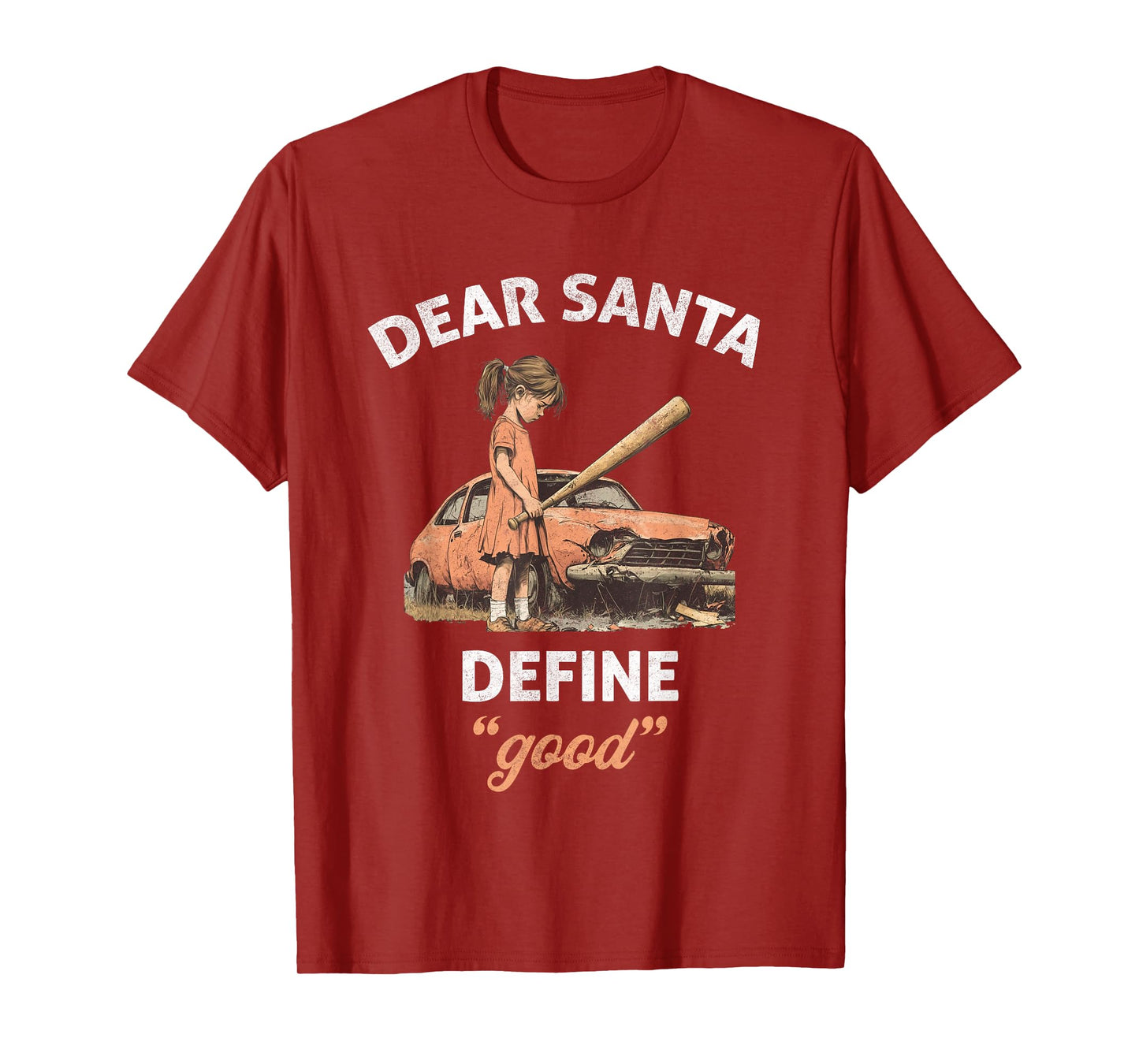 Retro Dear Santa Define Good Funny Christmas Sarcastic Women T-Shirt