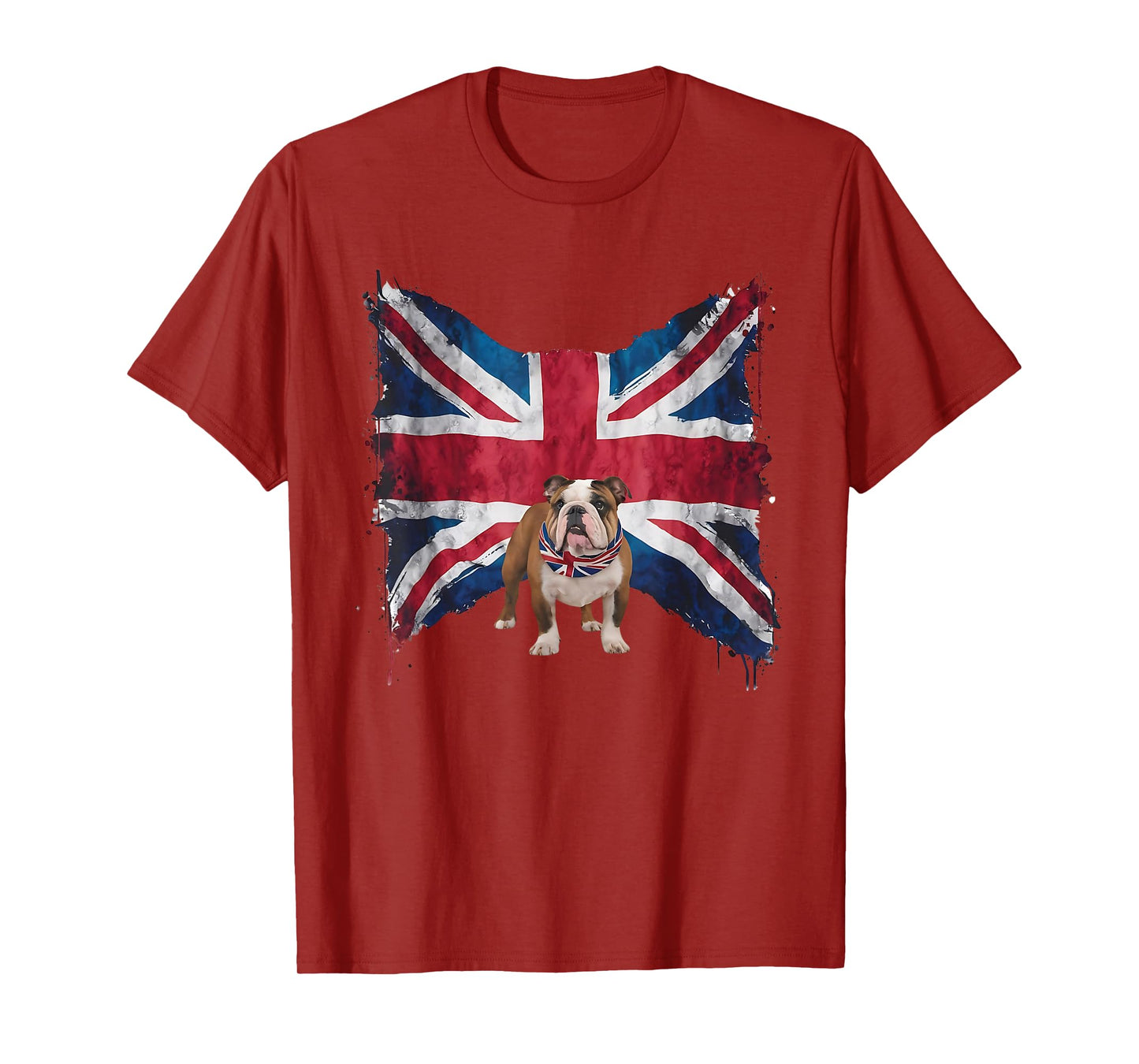 British Bulldog with grunge British Flag for British English T-Shirt