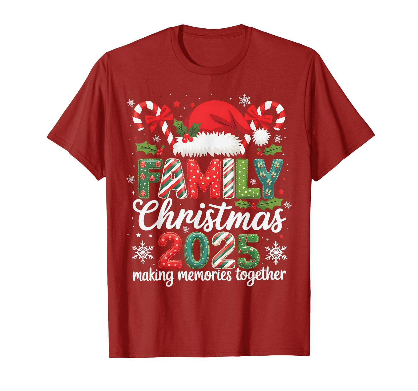 Family Christmas 2025 Matching Group Outfit Xmas Squad Santa T-Shirt