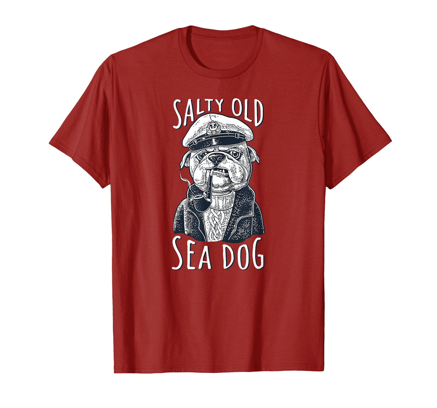 Maritime Dog Salty Old Sea Dog Capitain Nautical Men Women Girls Kids T-Shirt