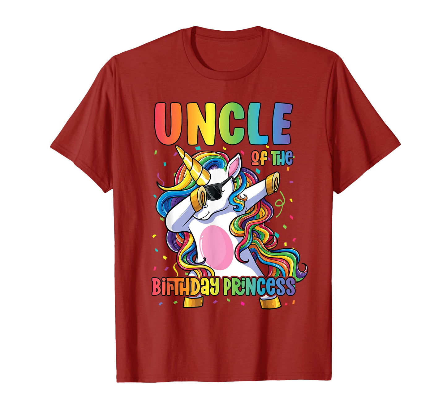 Uncle of the Birthday Princess Dabbing Unicorn Girl T-Shirt