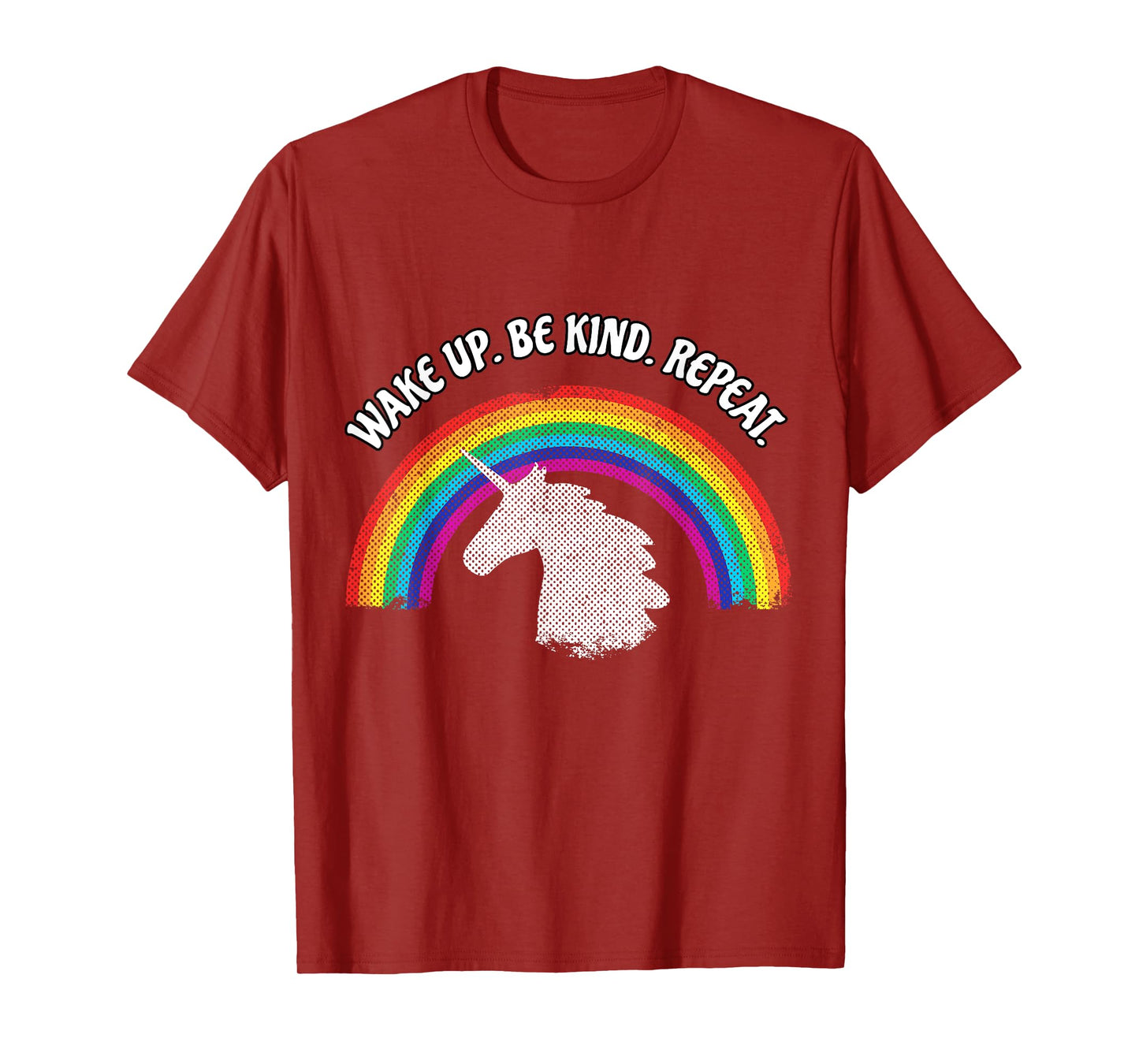 WAKE UP BE KIND REPEAT KINDNESS RAINBOW UNICORN T SHIRT T-Shirt