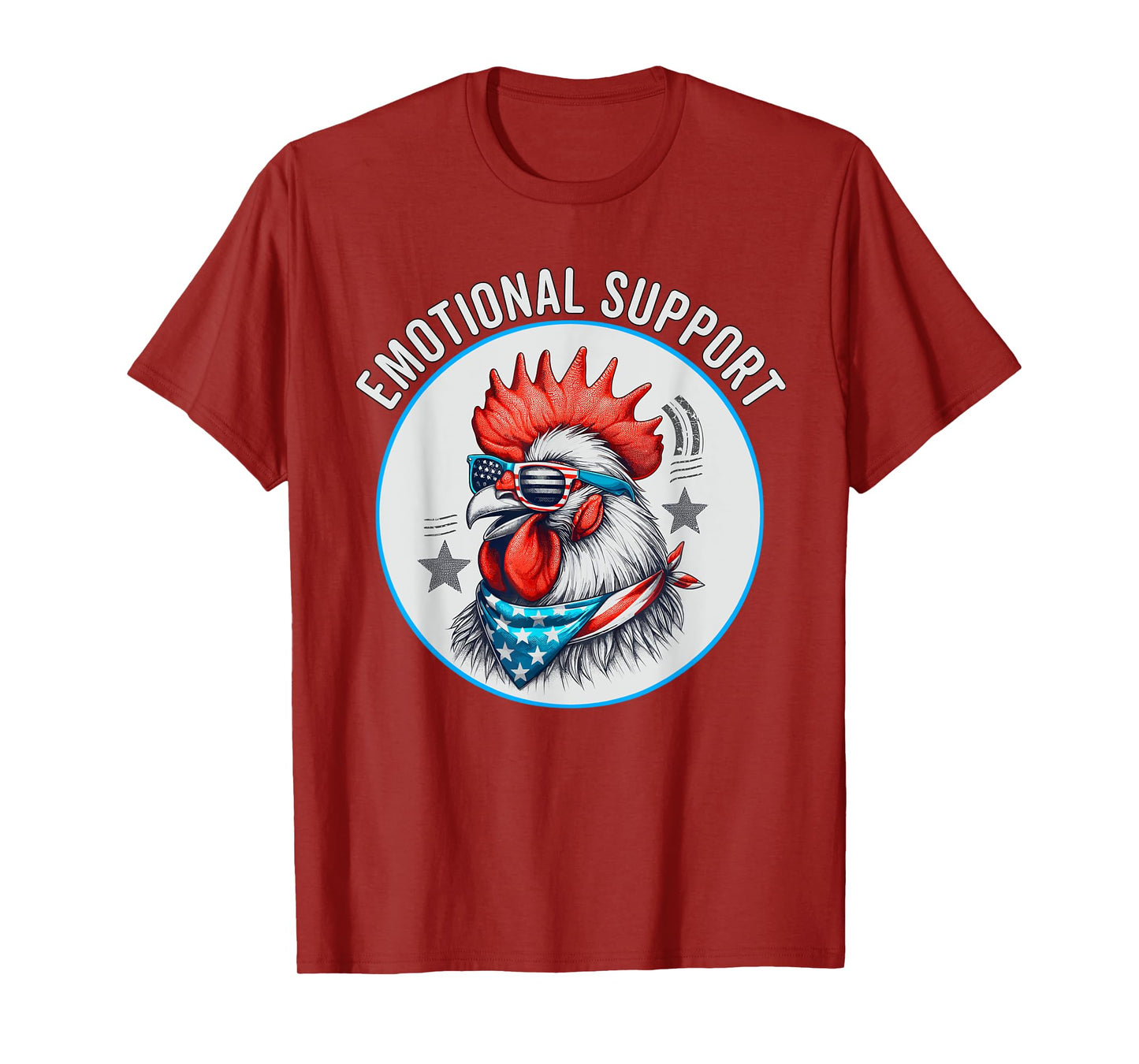 Chicken Emotional Support Cock with American Flag T-Shirt for Women Men