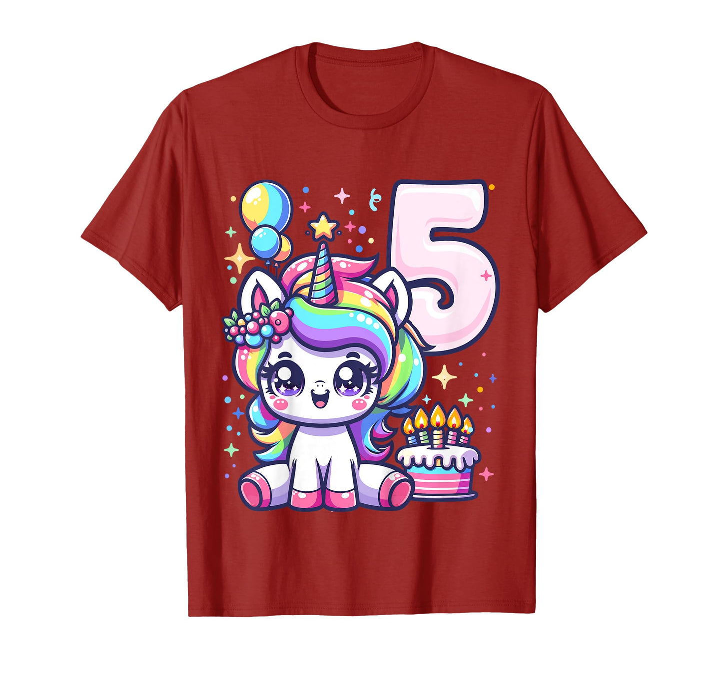 Kids Unicorn 5th Birthday 5 Year Old Unicorn Party Girls Outfit T-Shirt