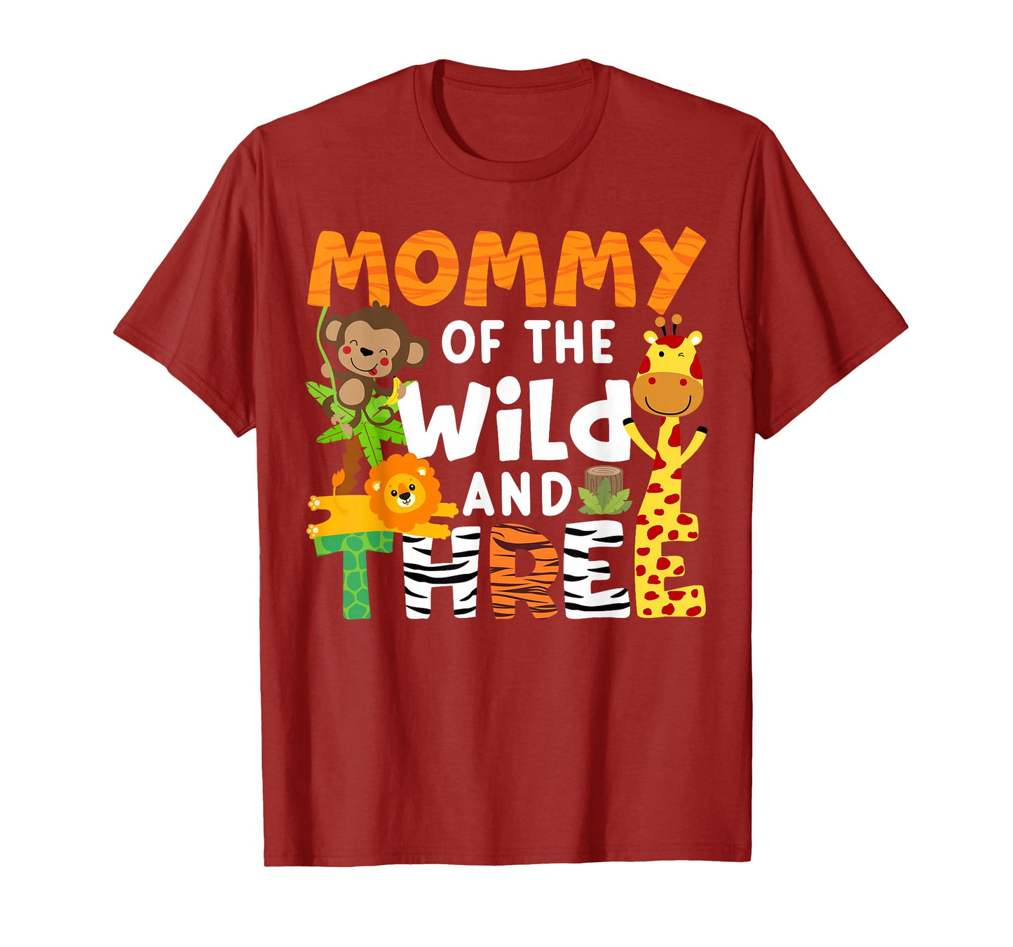 Mommy Of The Wild and Three Zoo Birthday Party Safari Theme T-Shirt