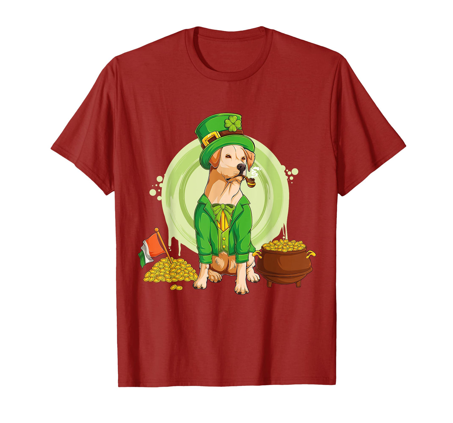 Labrador Retriever Dog Leprechaun Hat Irish Flag Labbi T-Shirt for Men Women Kids