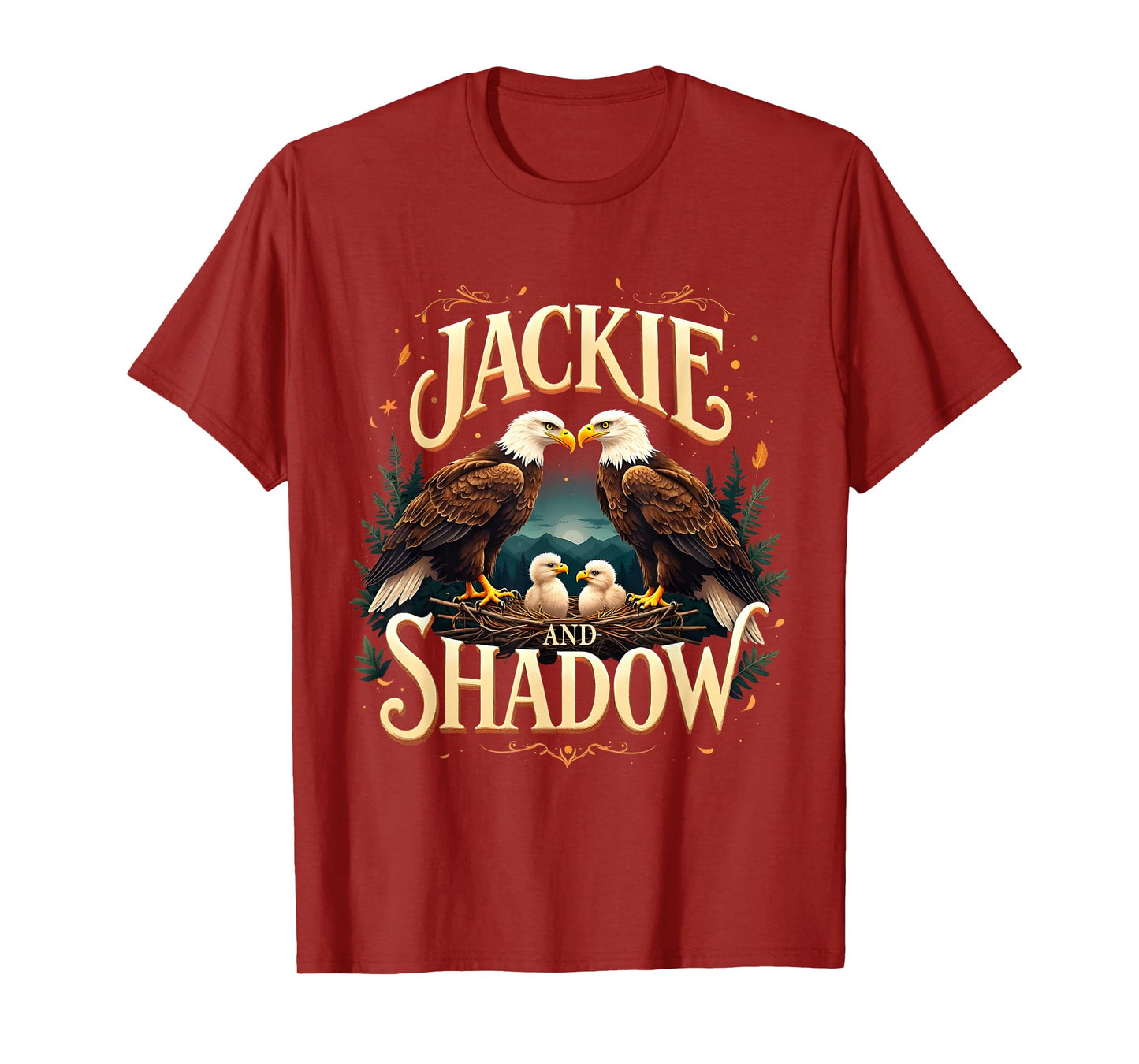 Vintage Jackie and Shadow Bald Eagle Family Graphic Design T-Shirt