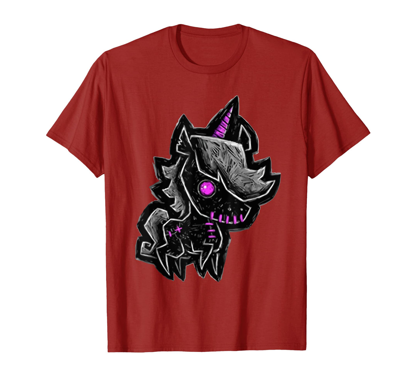 Creepy emo goth teen gothic unicorn graphic T-Shirt