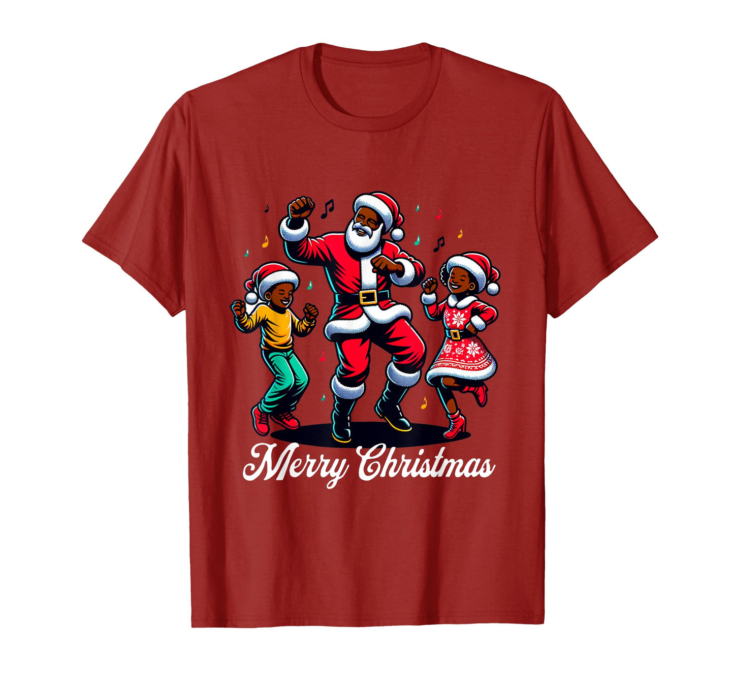 African American Christmas Family Santa Merry Christmas T-Shirt