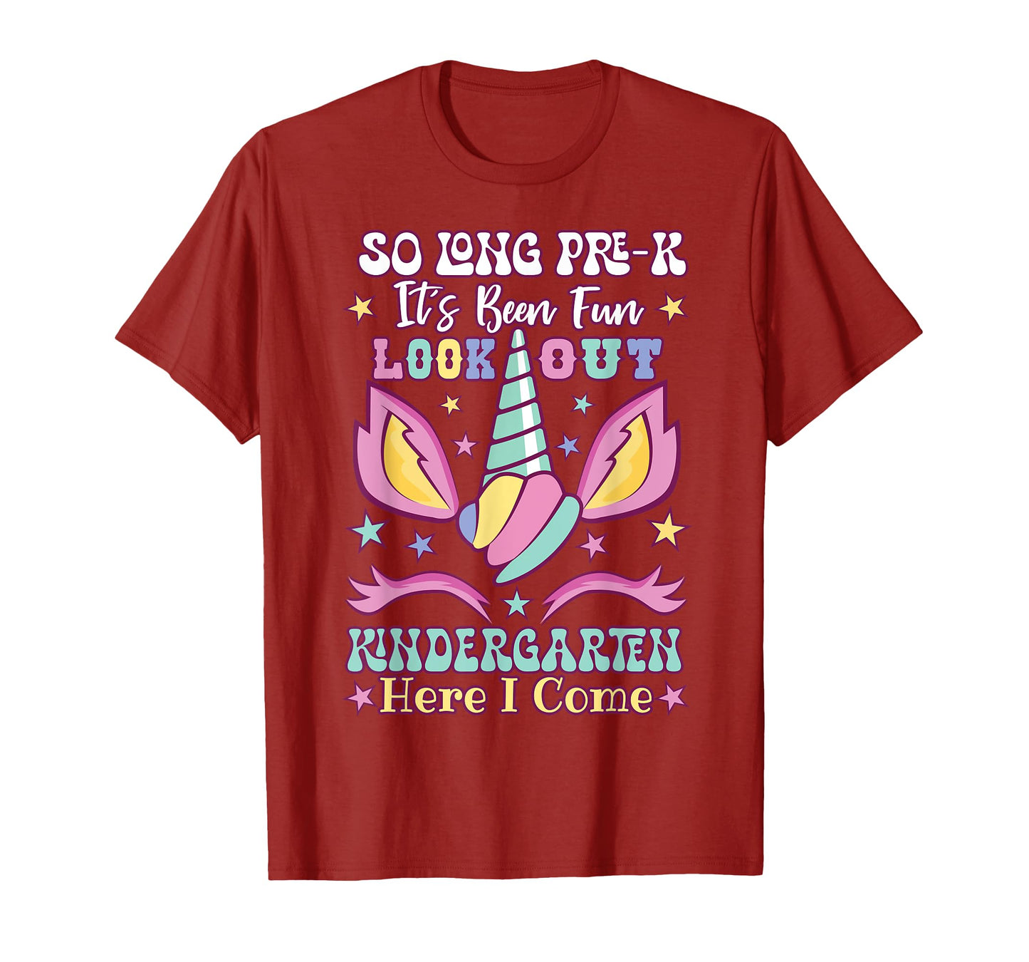 Preschool Graduation So Long PreK Hello Kindergarten Unicorn T-Shirt
