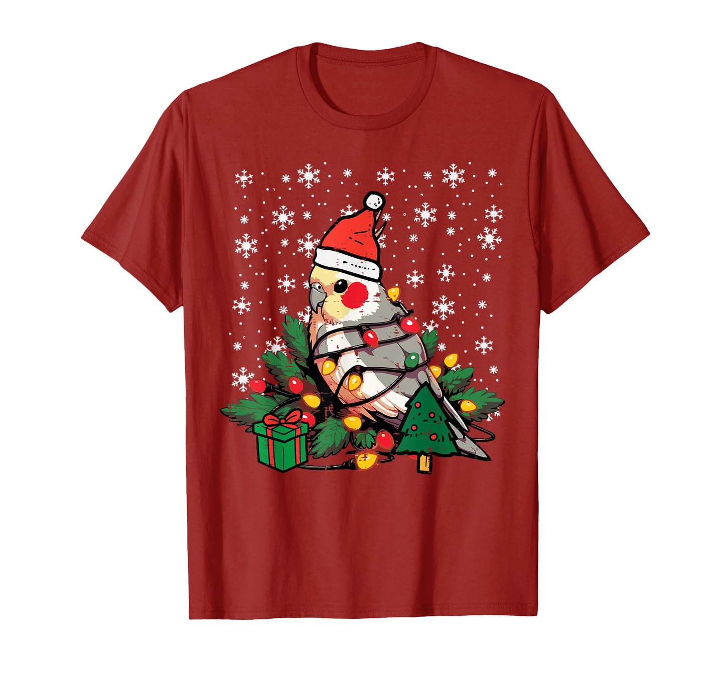 Christmas Bird Cockatiel Xmas Weiro Quarrion Men Women Kids T-Shirt