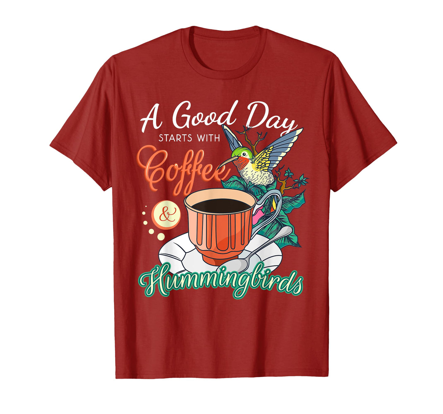 Hummingbirds Coffee Lover Nectar Feeder Animal Birds Gift T-Shirt