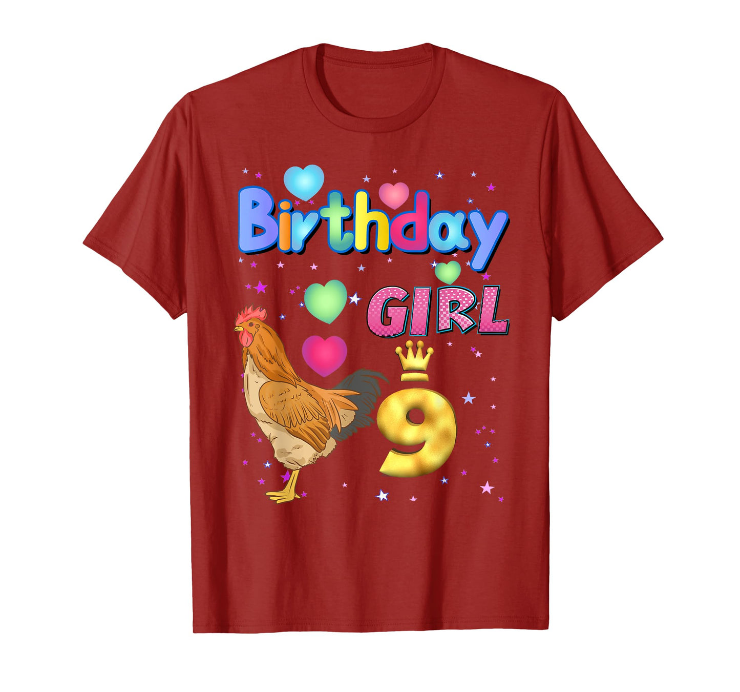 Kids 9Years Old Chicken Its my 9th birthday Girl Chicken T-Shirt
