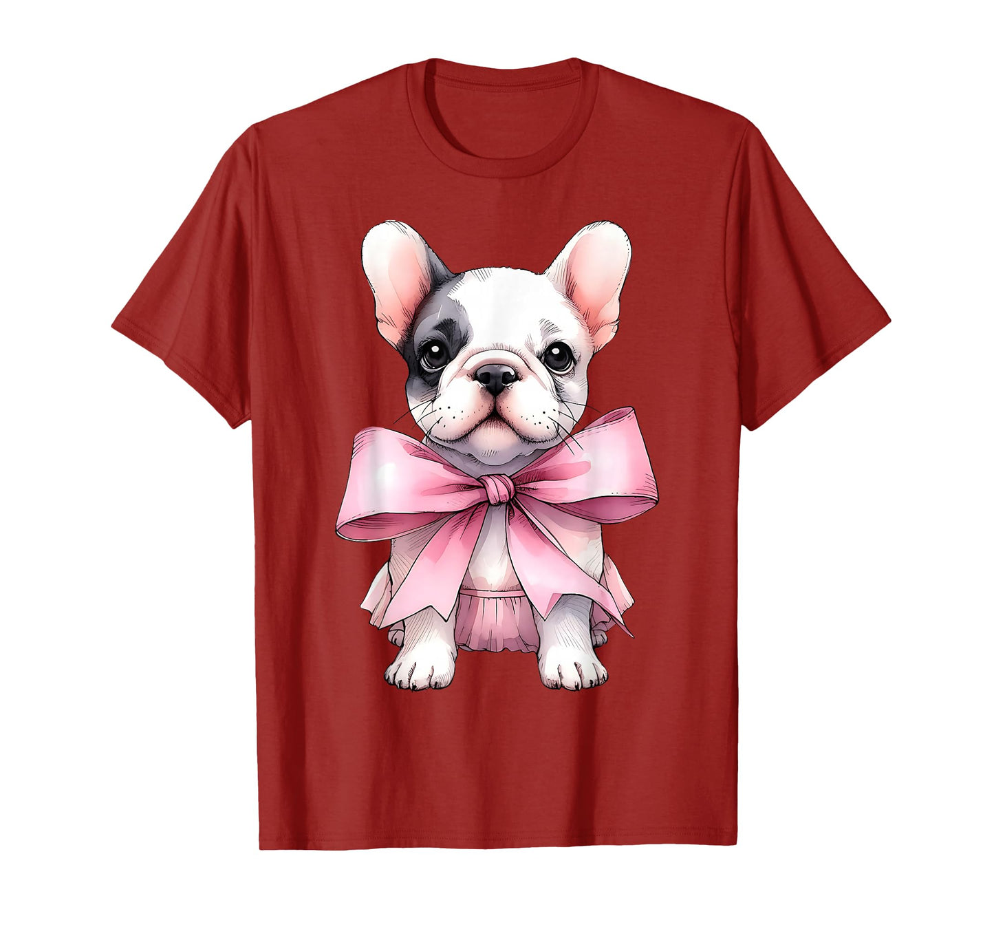 Coquette Bow French Bulldog Dog Frenchie Mom Pink Ribbon Mom T-Shirt
