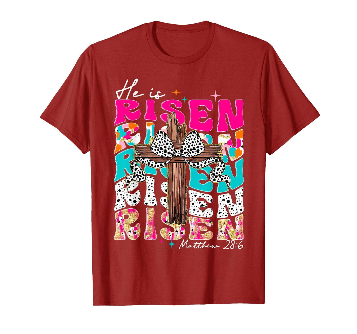 He Is Risen Cross Jesus Easter Christian Religious Women Men T-Shirt