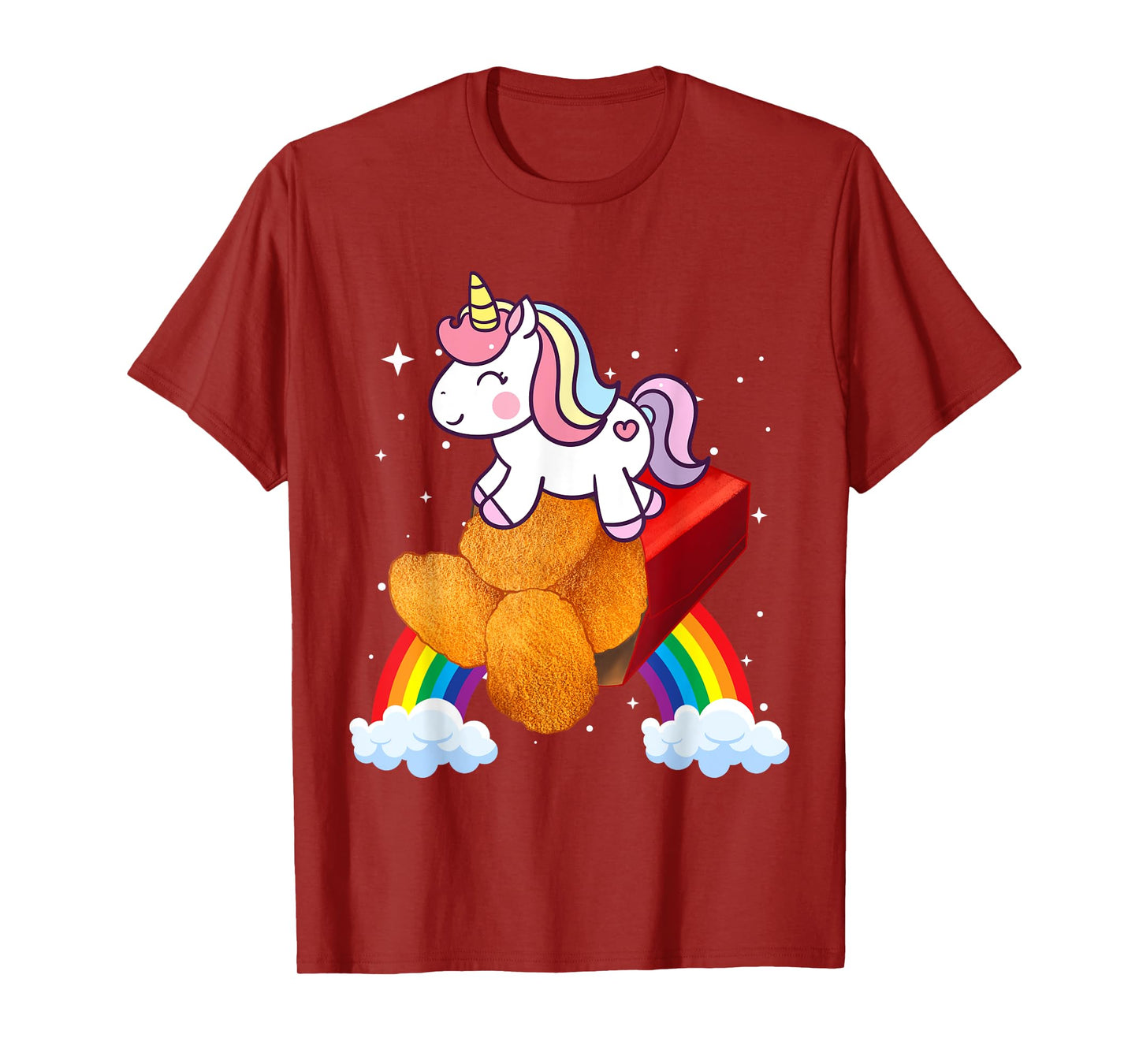 Unicorn Riding Chicken Nuggets Boys Girls Men Women Kids T-Shirt