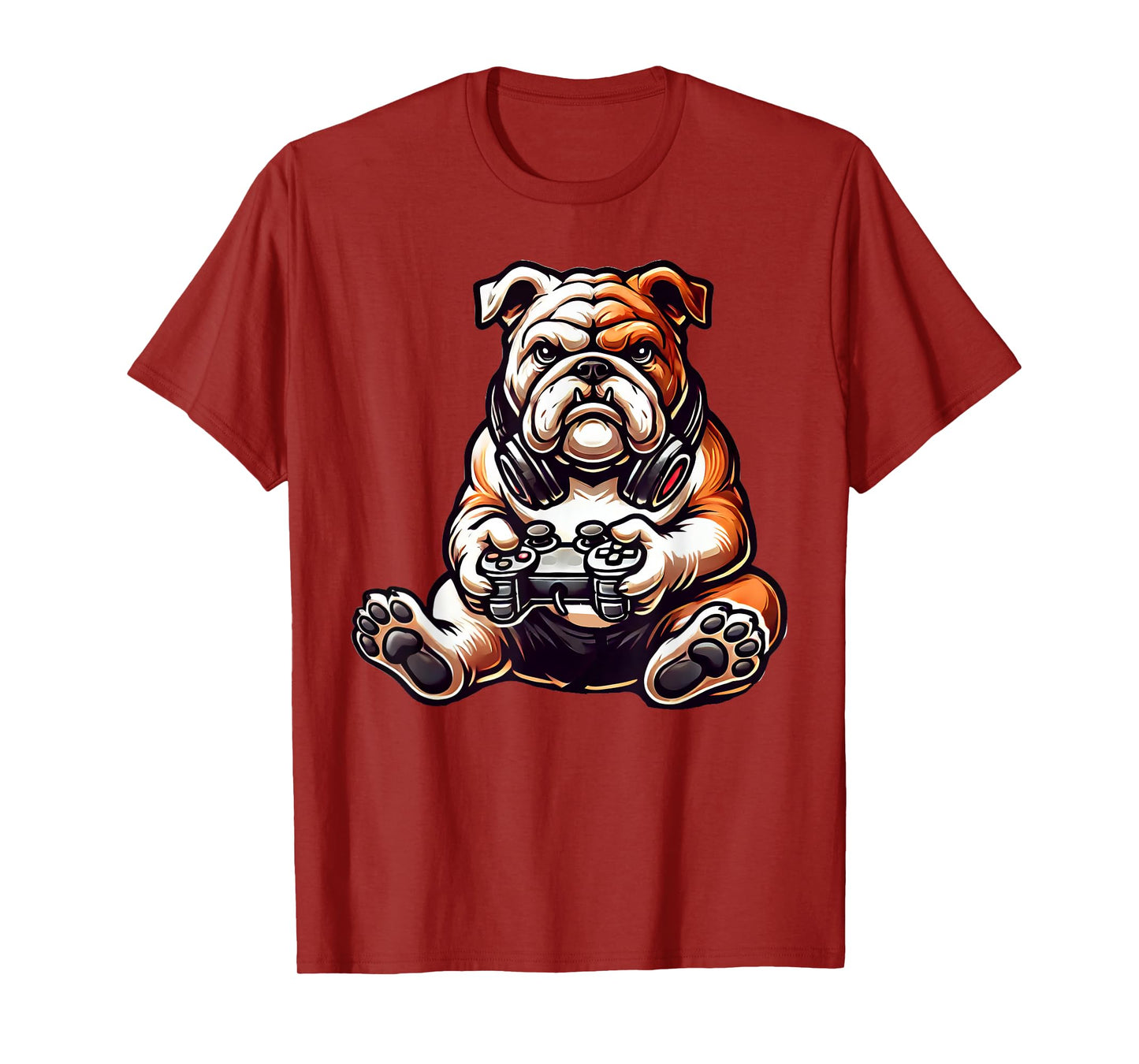 English Bulldog Dog Funny Video Games Gamer T-Shirt