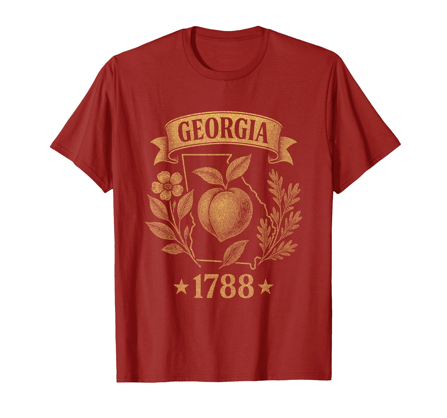 Georgia 1788 Vintage Peach Nature Southern Retro Pride T-Shirt
