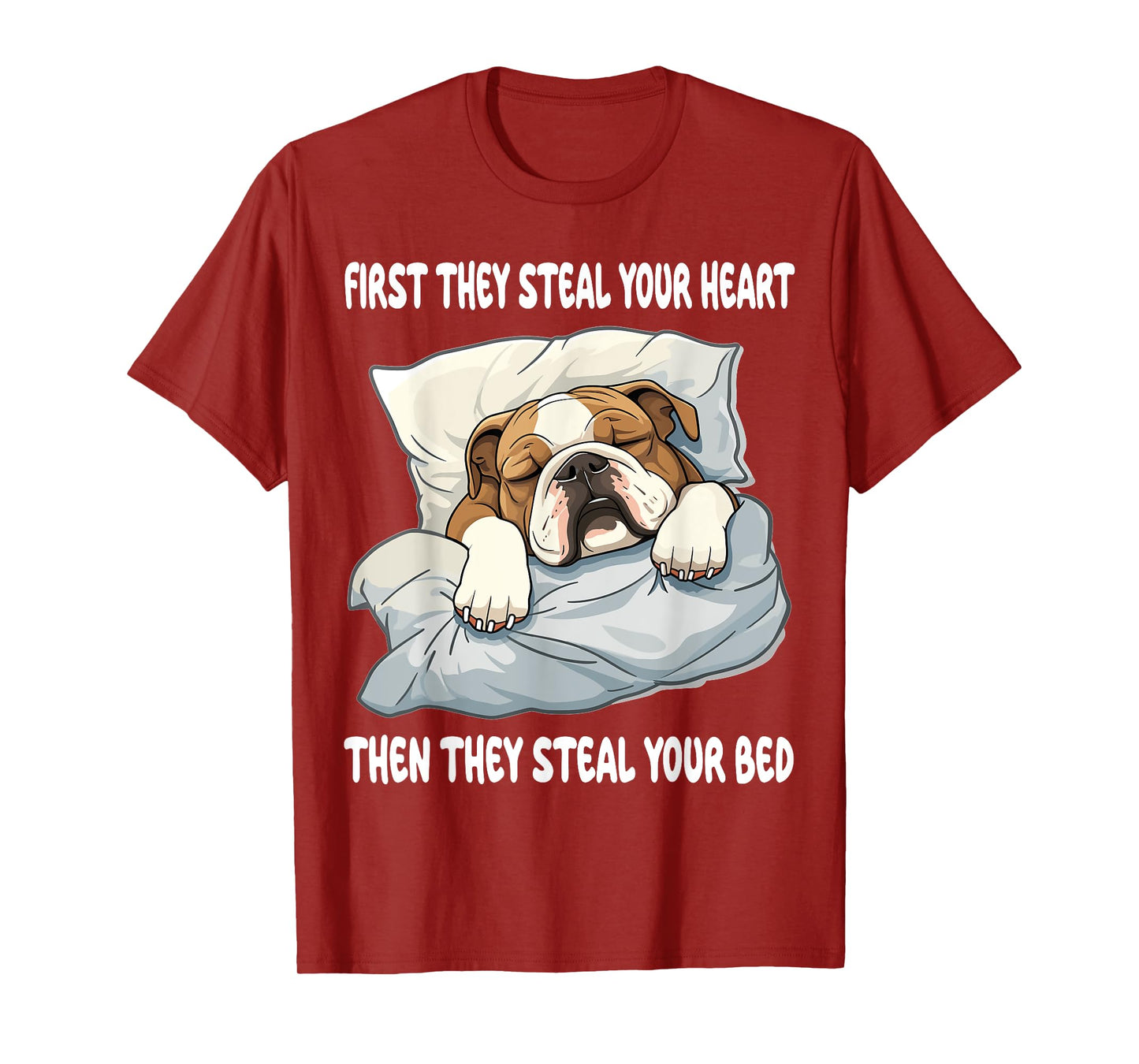 English Bulldog Sleeping Pajamas Nightgown T-Shirt for Men Women Girls Kids