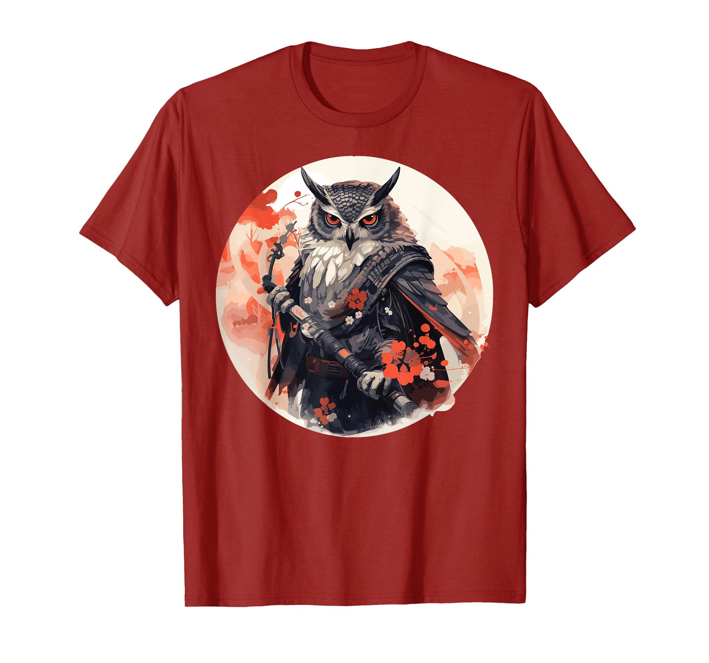 Samurai Owl Warrior Japanese Ninja Bird Owl Kawaii T-Shirt