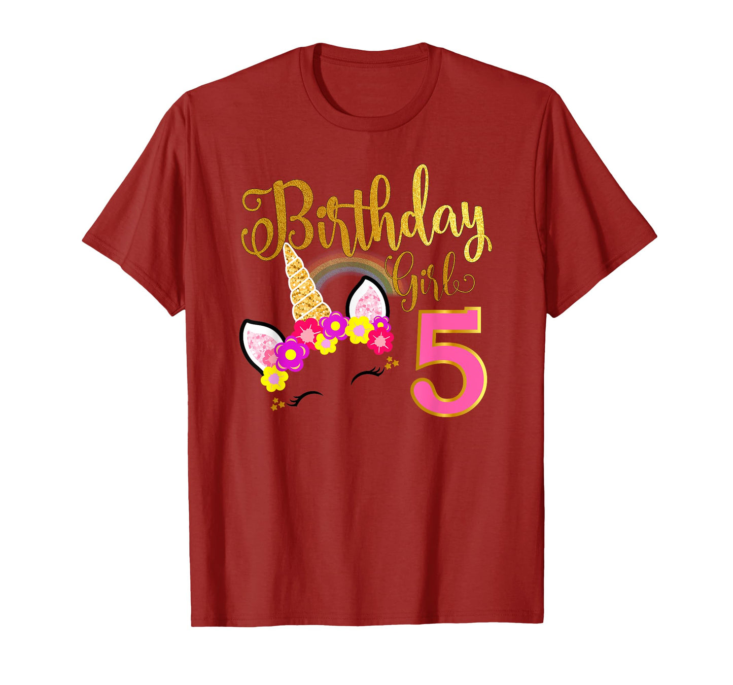 I'm 5th the Birthday for Girl Unicorn 5 year old Birthday T-Shirt