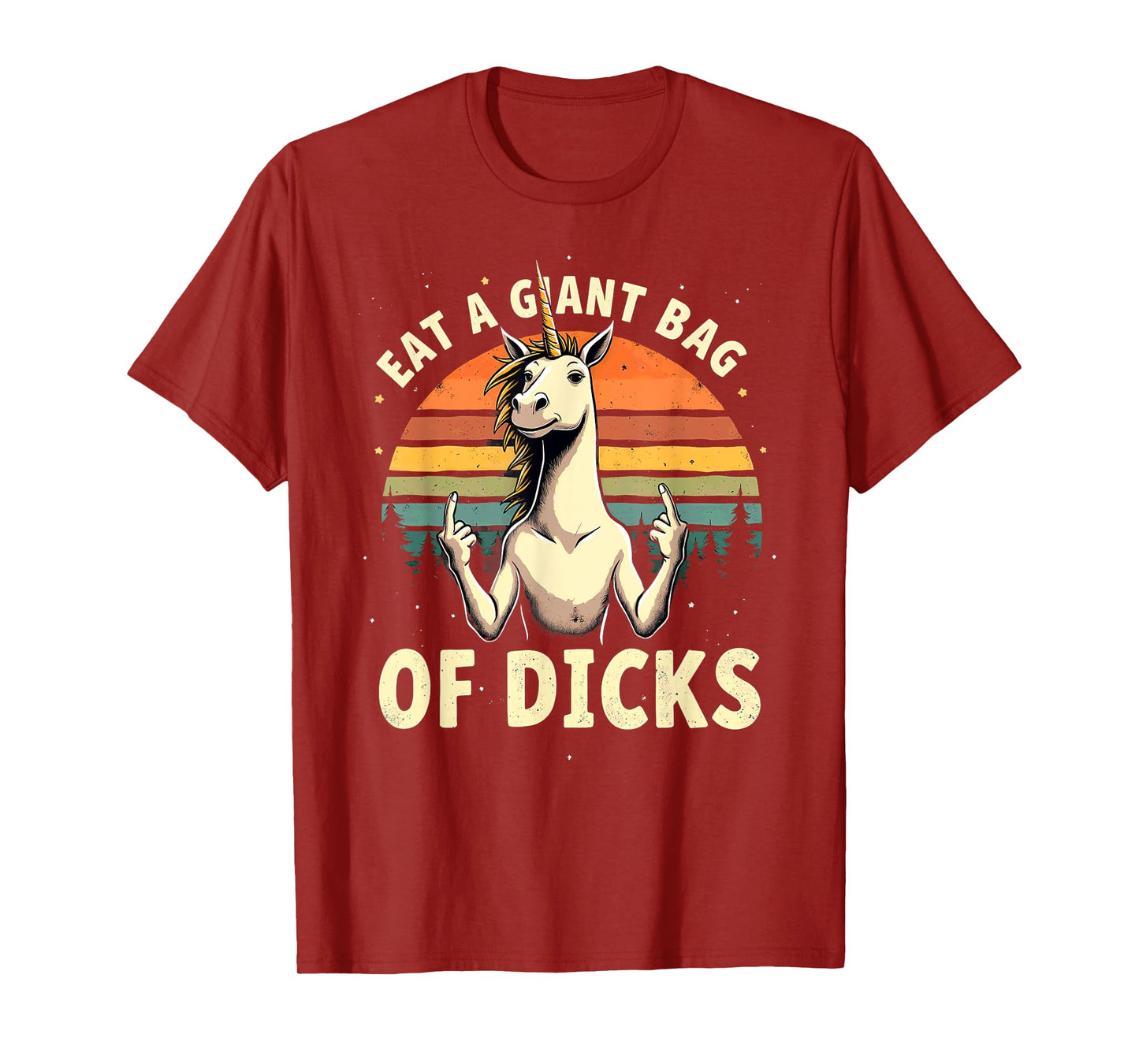 Retro Unicorn Eat A Giant Bag Of Dicks T-Shirt
