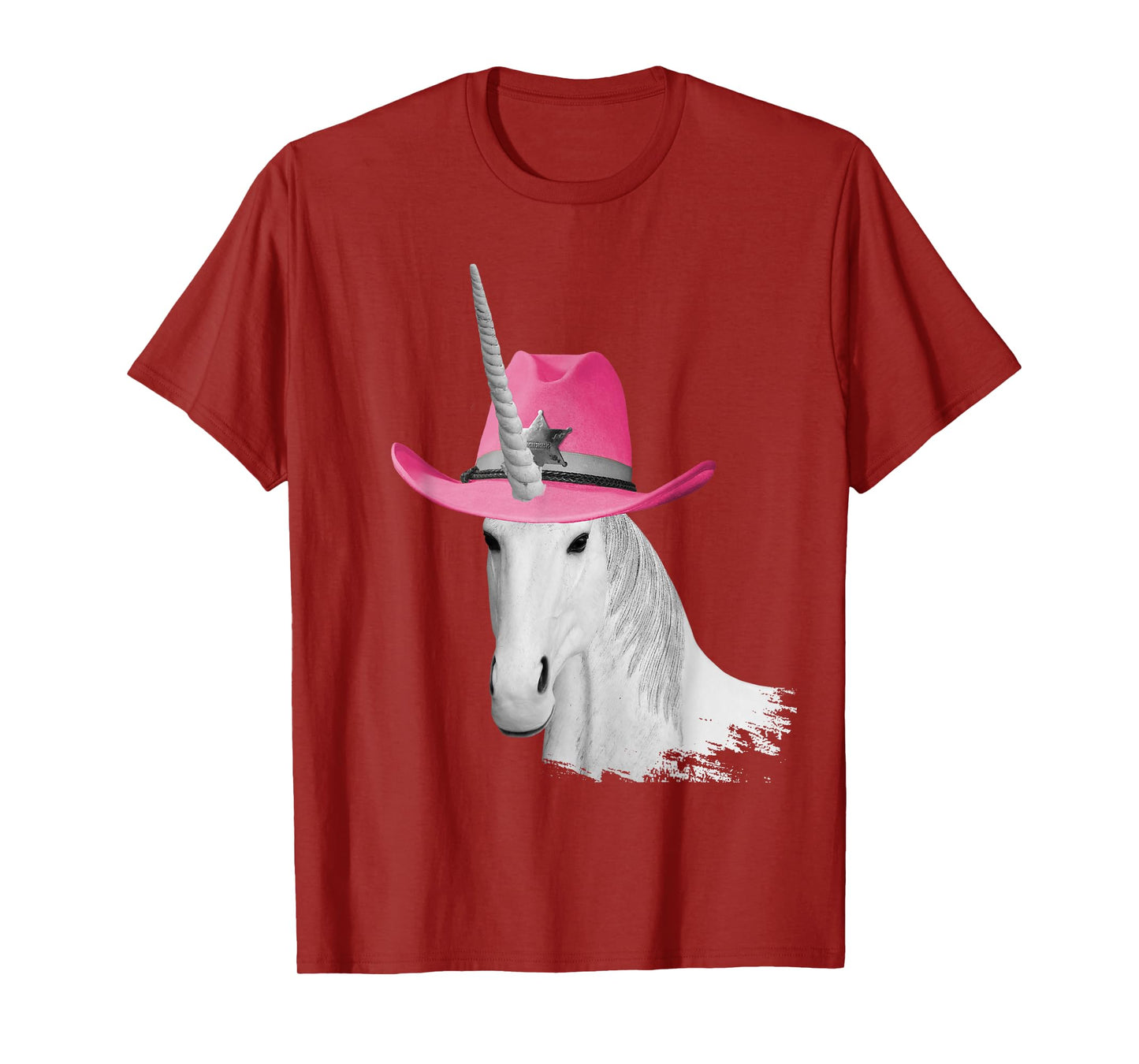 Unicorn Wearing Pink Cowboy Hat Cowgirl T-Shirt
