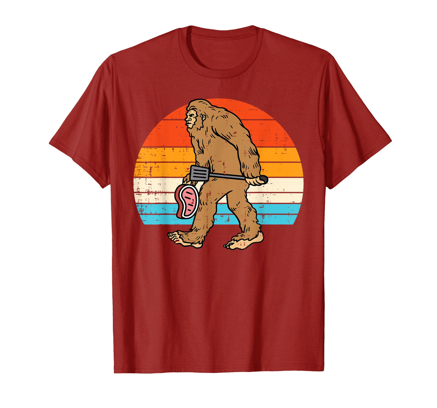 Bigfoot Sasquatch Bbq Retro Barbecue Grilling Men Women Kids T-Shirt