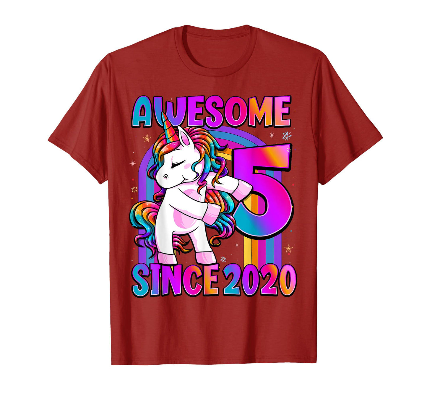Flossing Unicorn 5 Year Old 5th Birthday Girl Unicorn Party T-Shirt