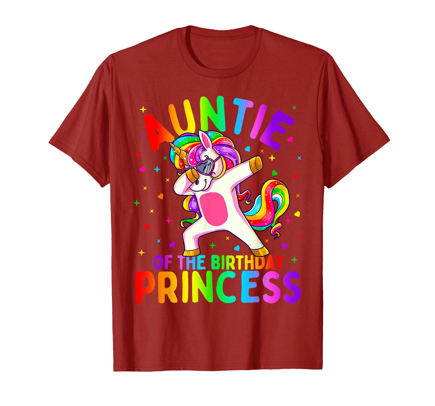 Auntie of the Birthday Princess Girl Dabbing Unicorn Aunt T-Shirt