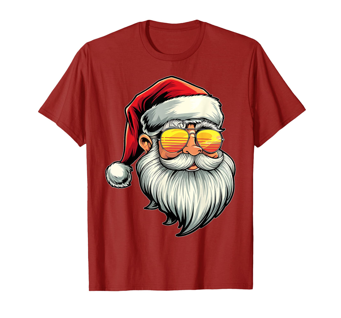 Santa Face Retro Sunglasses Christmas Xmas Men Women Kids T-Shirt