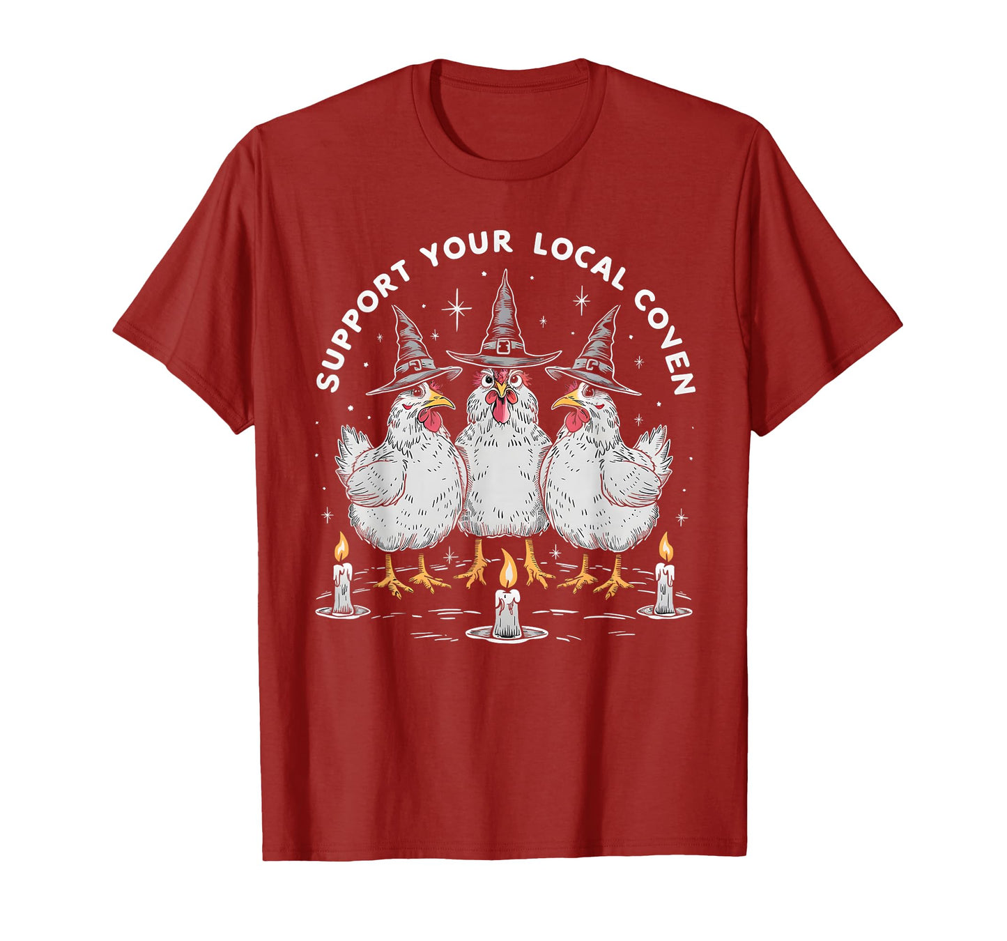 Support Your Local Coven Funny Farm Witch Chicken Halloween T-Shirt