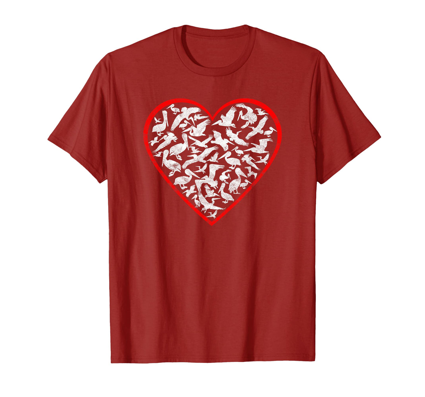 Pelican Gift Women Men Love Motherhood Bird Animal Red Heart T-Shirt