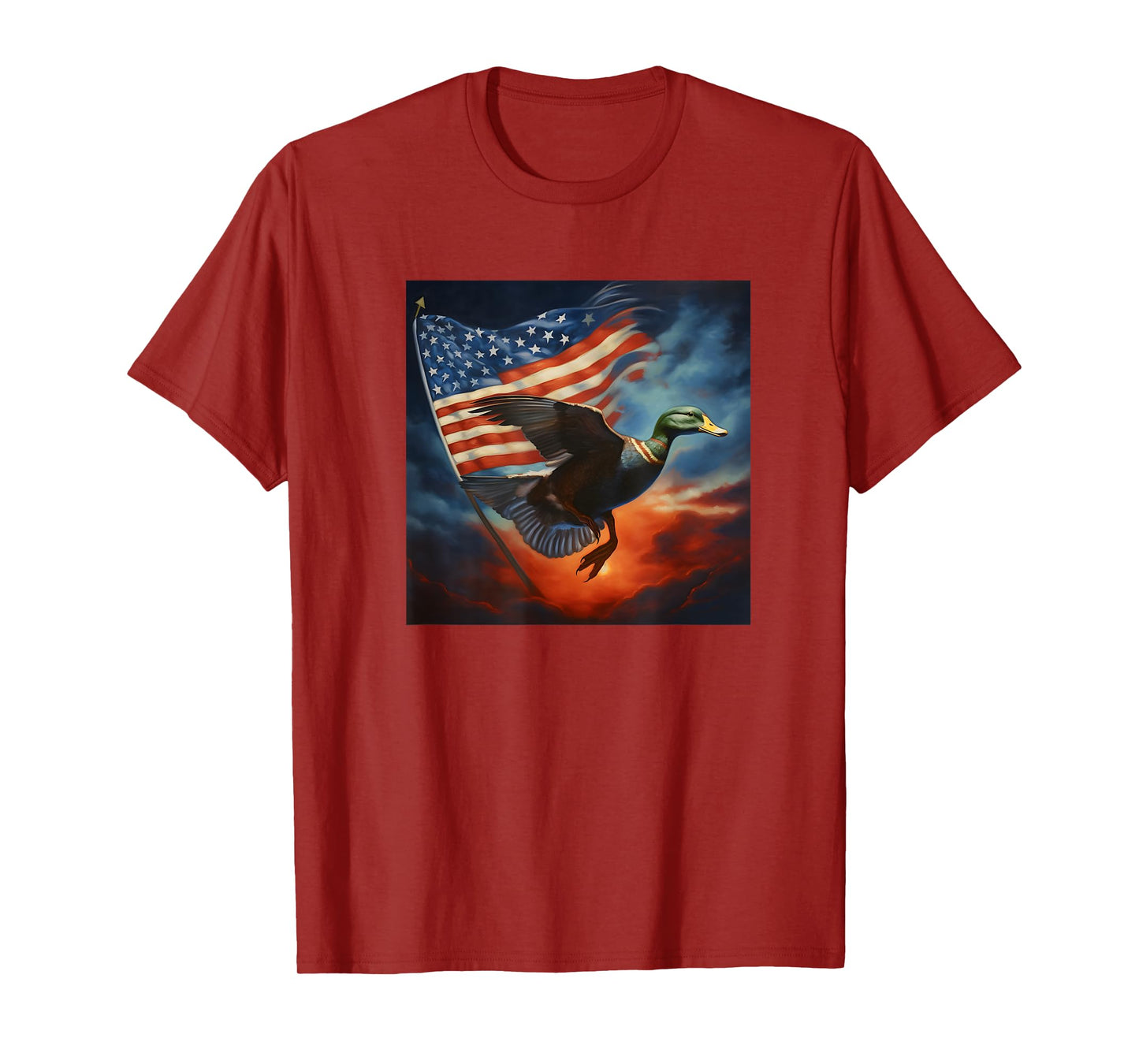 Duck Hunter American Flag Waterfowl Starry Night Men T-Shirt