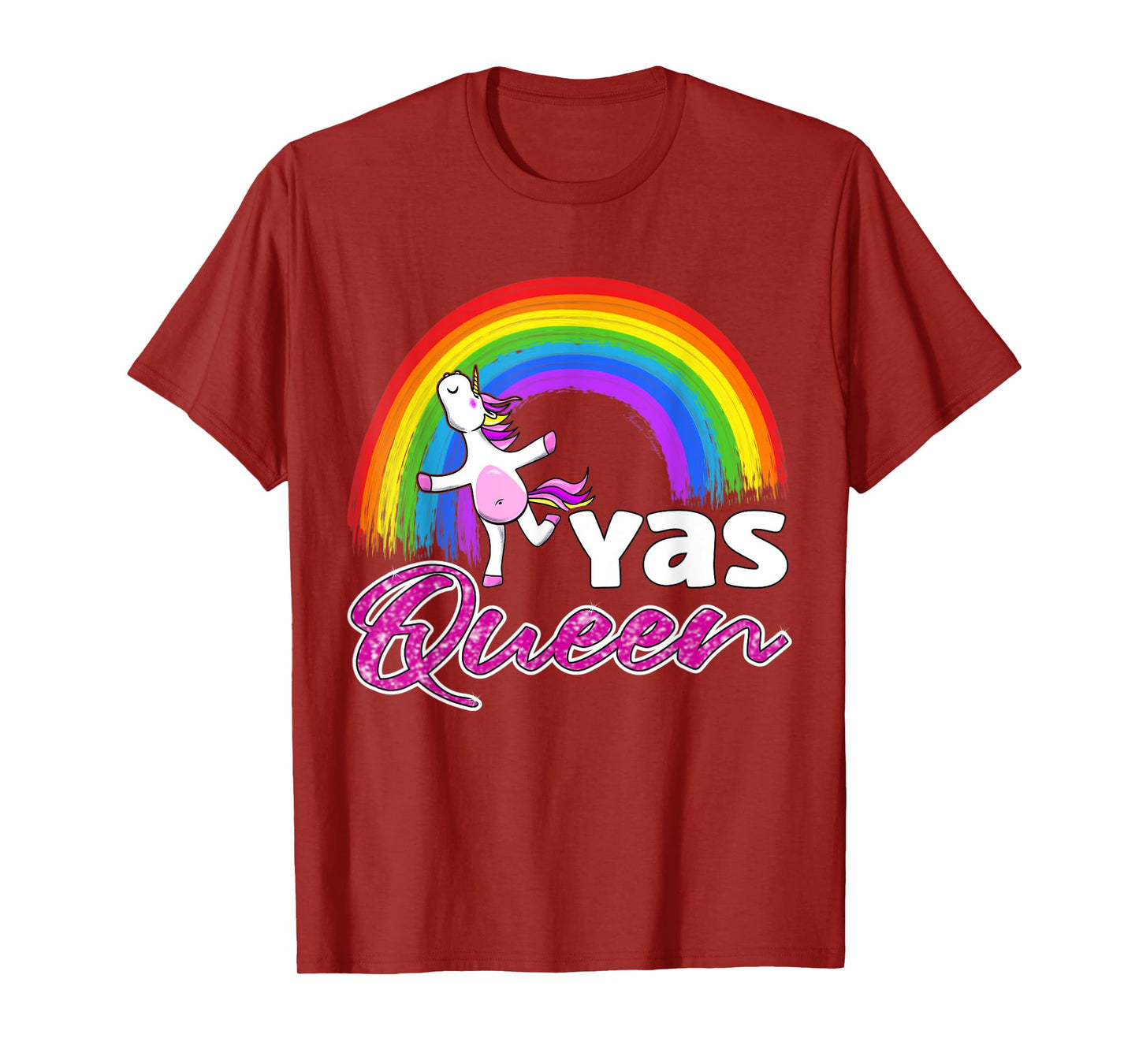 Yas Queen drag queen rainbow unicorn LGBTQ T-Shirt