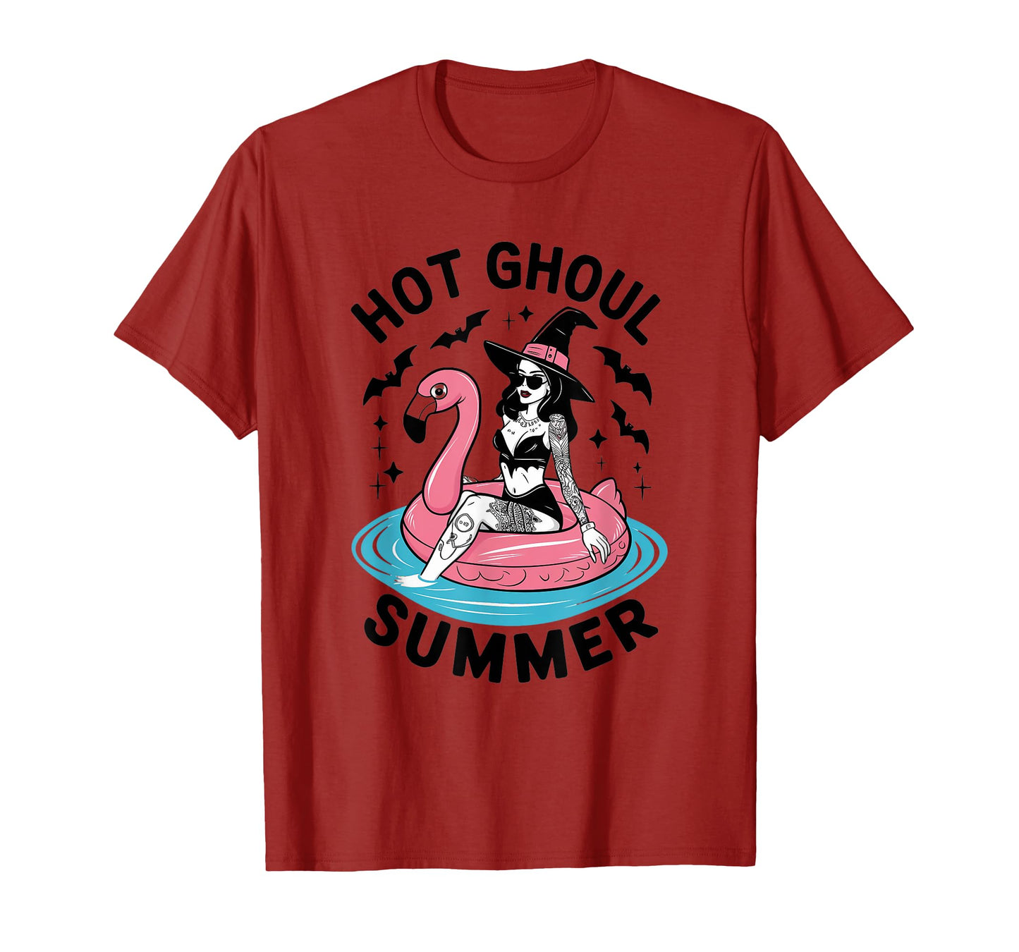 Hot Ghoul Summer Funny Witch Gothic Spooky Retro Halloween T-Shirt
