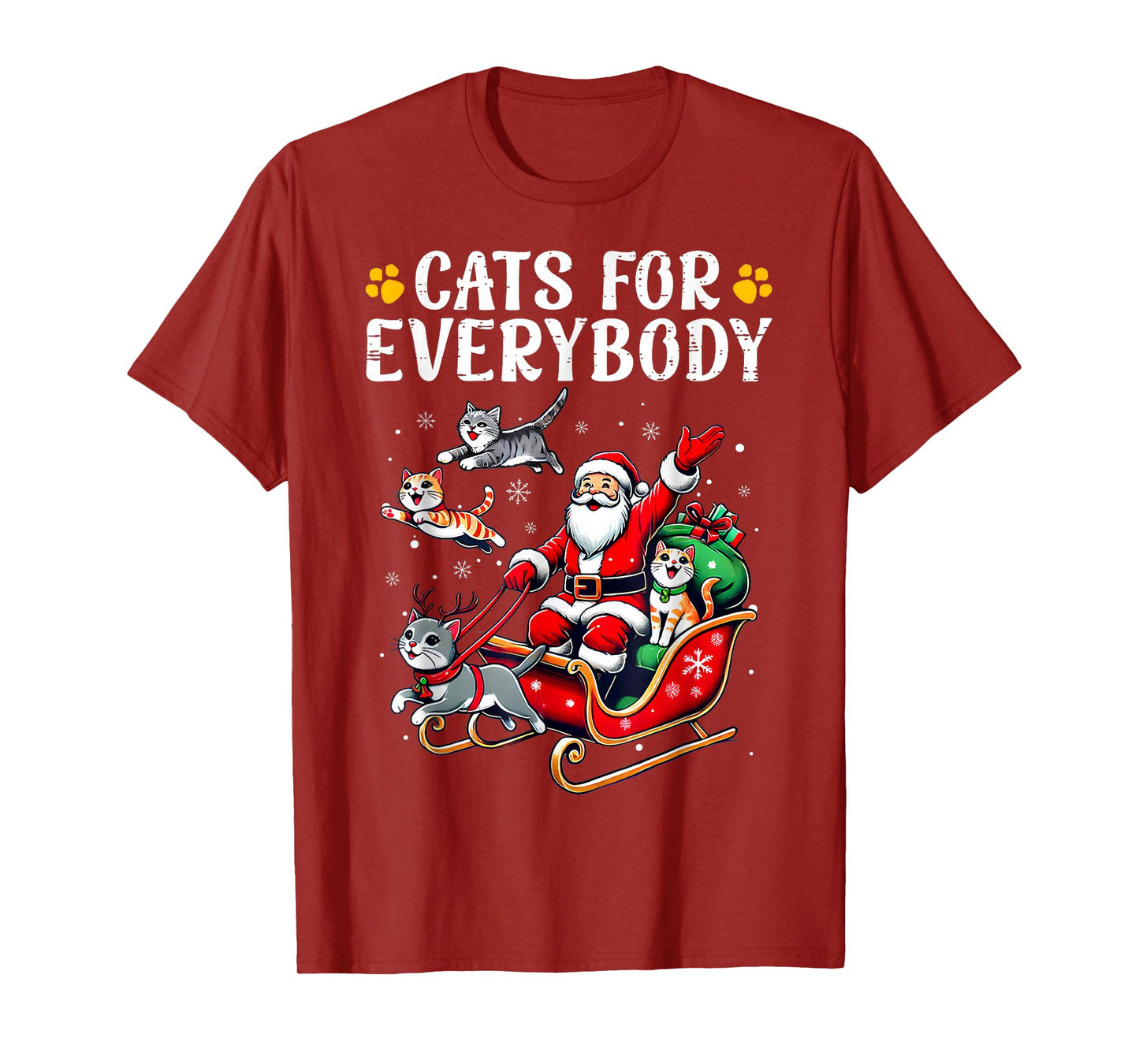 Cats For Everybody Christmas Cat Funny Xmas Men Women Santa T-Shirt