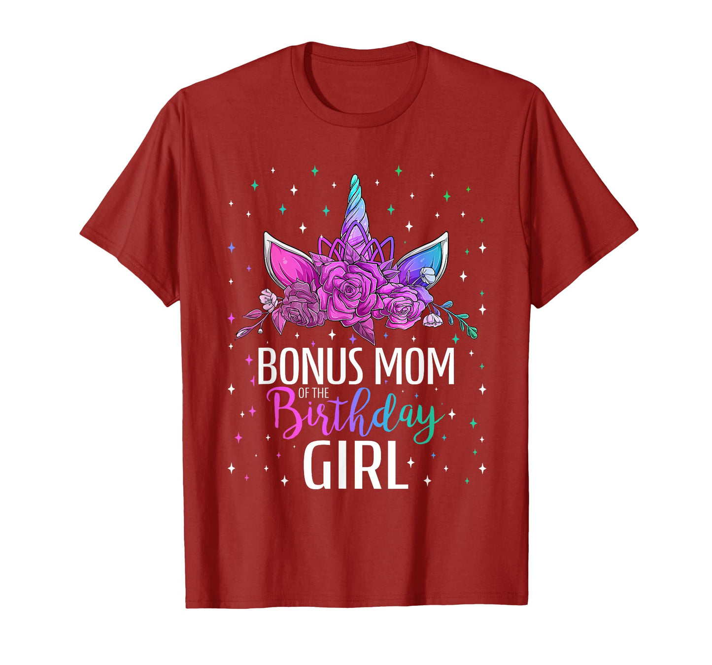 Bonus Mom Of The Birthday Girl Unicorn Bday Party T-Shirt