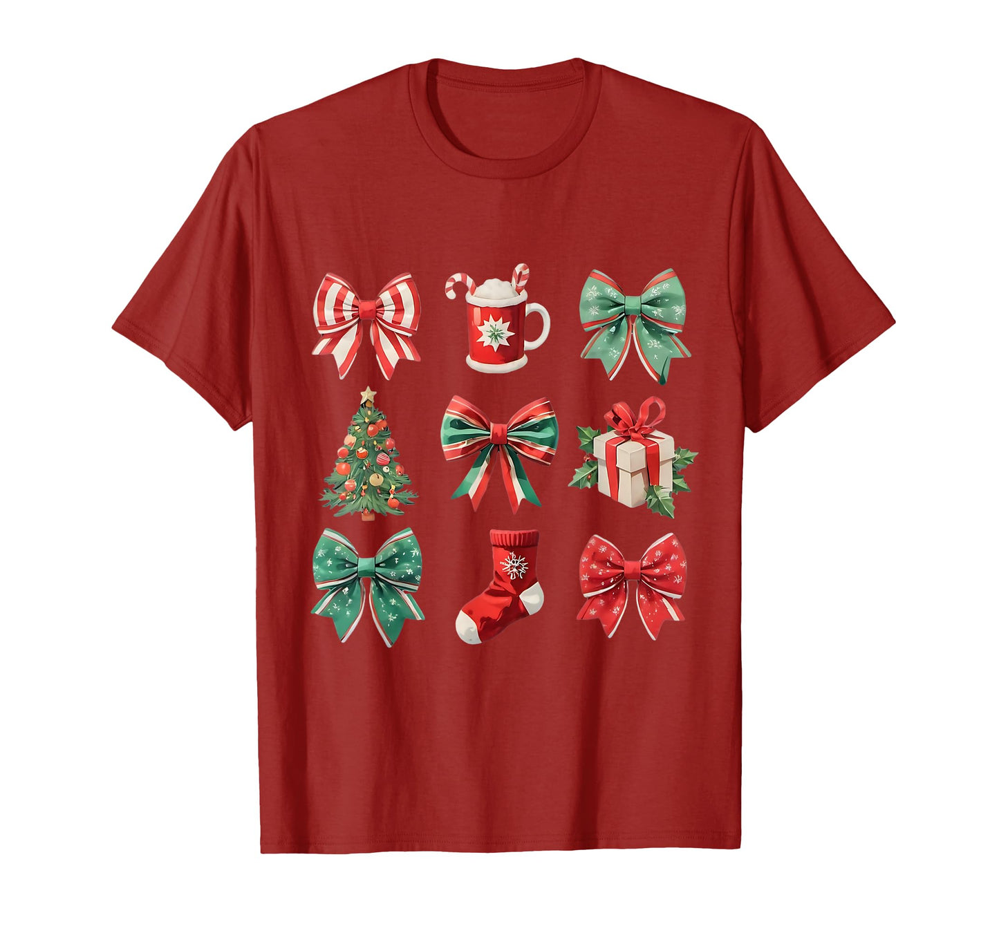 Christmas Coquette Bows Retro Xmas Season Women Girls Kids T-Shirt