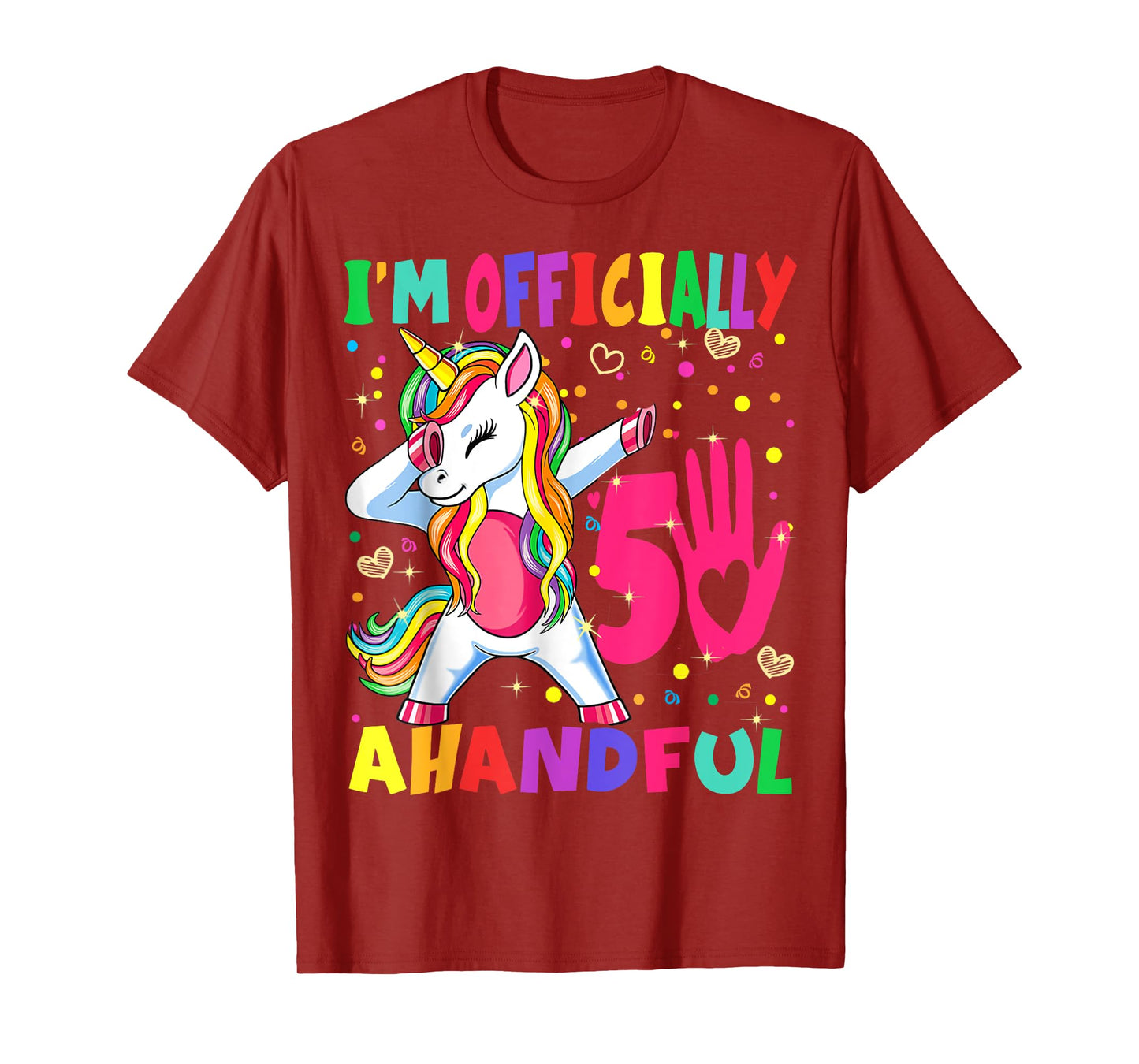 I'm Officially a Handful Birthday 5th Unicorn for girls boys T-Shirt