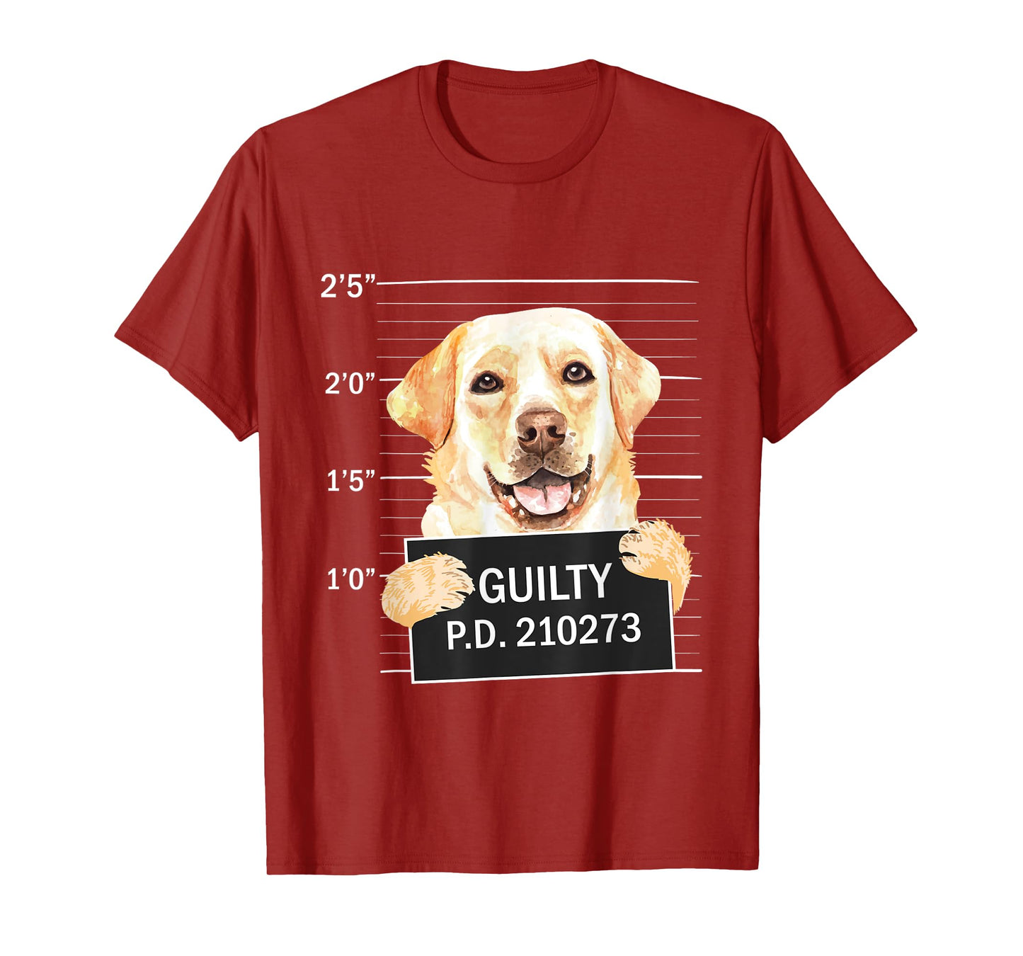 Guilty - Mugshot Black Labrador Retriever Dog Trainer Puppy T-Shirt for Men Women Kids